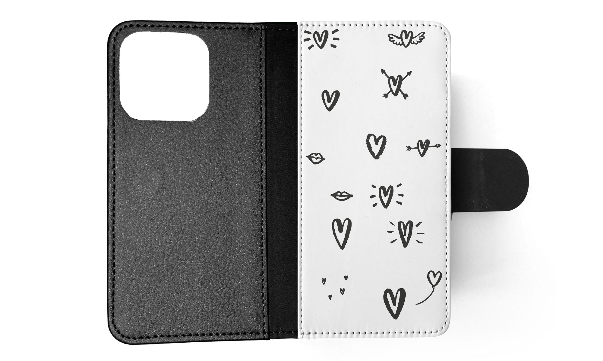 FLIP CASE FOR APPLE IPHONE|LOVE HEART DOODLE PATTERNS - Bild 34 von 193