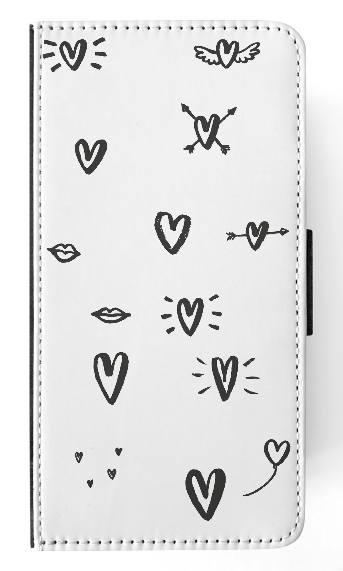 FLIP CASE FOR APPLE IPHONE|LOVE HEART DOODLE PATTERNS - Bild 27 von 193