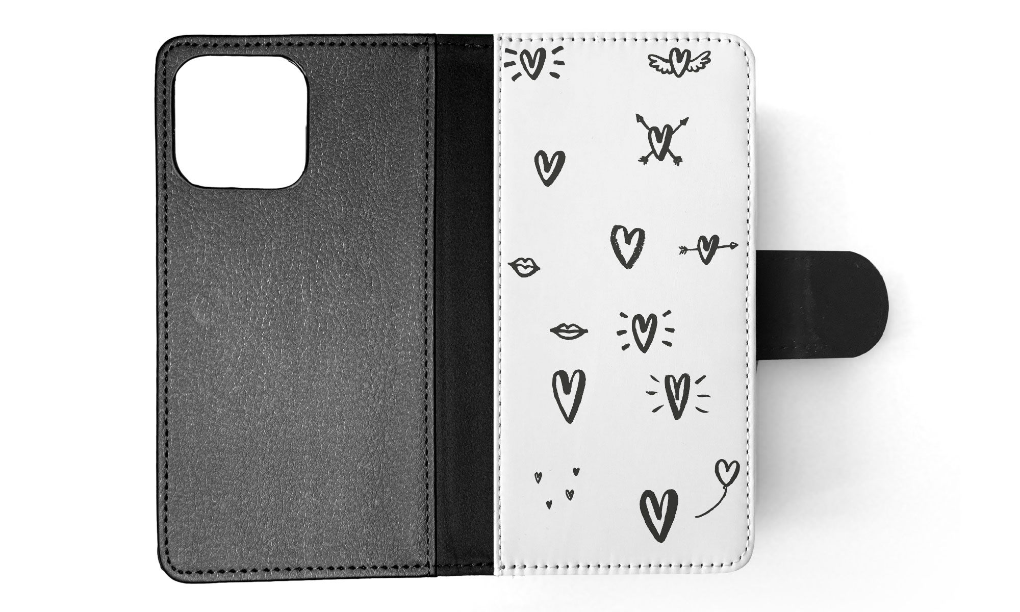 FLIP CASE FOR APPLE IPHONE|LOVE HEART DOODLE PATTERNS - Bild 29 von 193