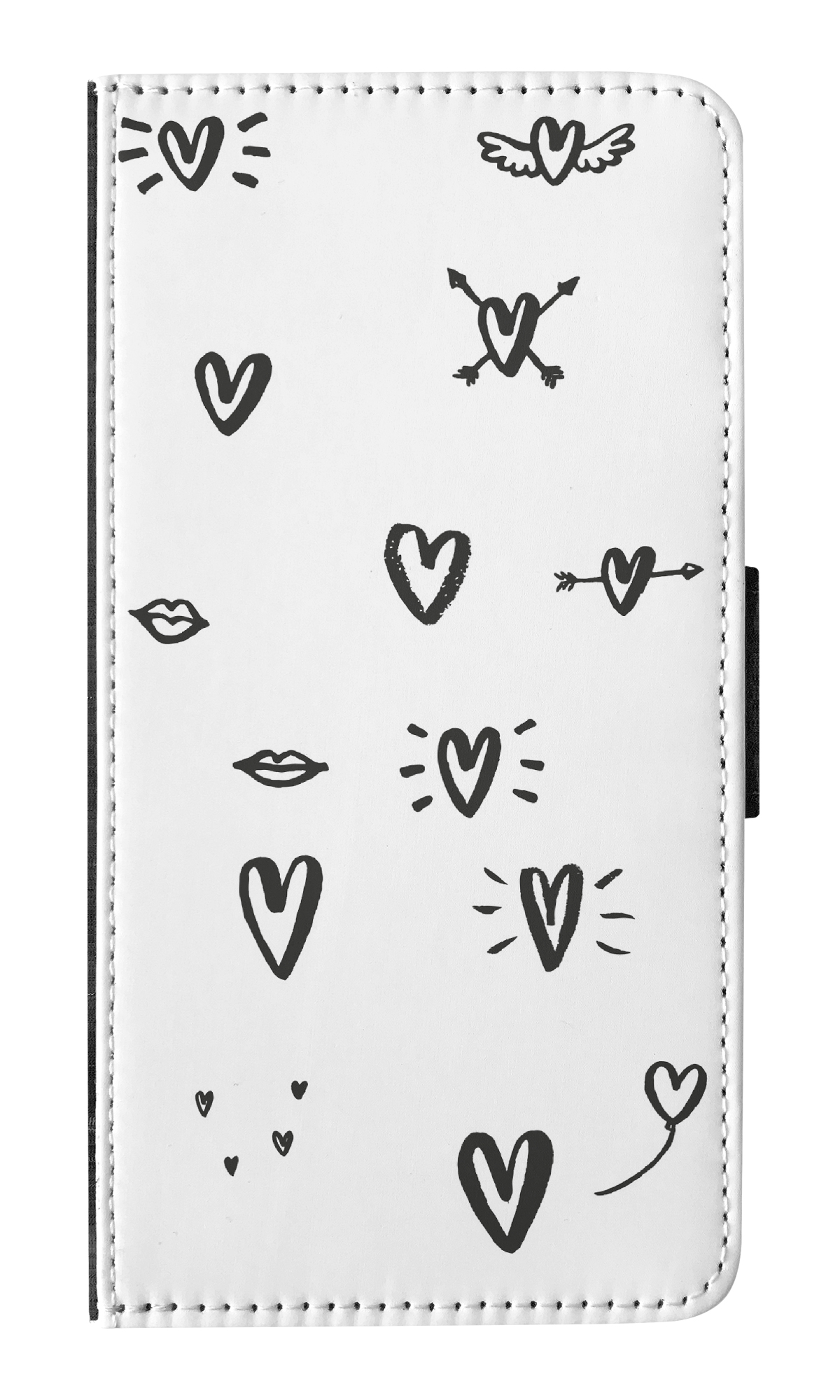 FLIP CASE FOR APPLE IPHONE|LOVE HEART DOODLE PATTERNS - Bild 7 von 193