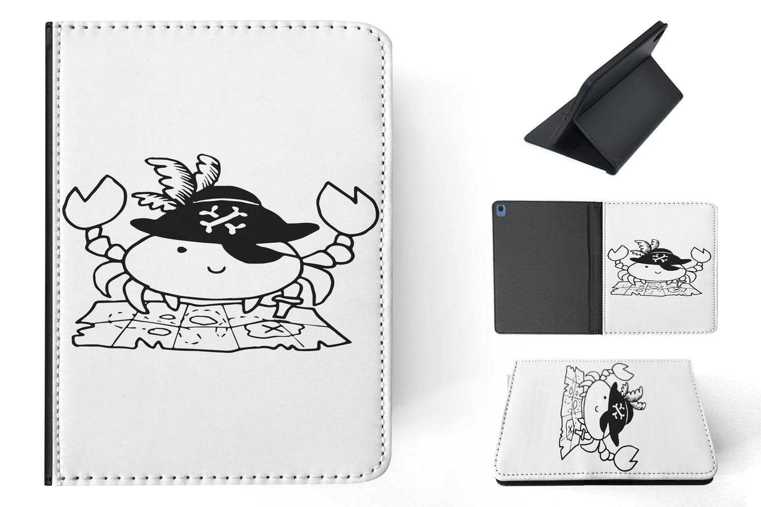 CASE COVER FOR APPLE IPAD|CUTE FUNNY PIRATE CRAB LOBSTER - Picture 11 of 55