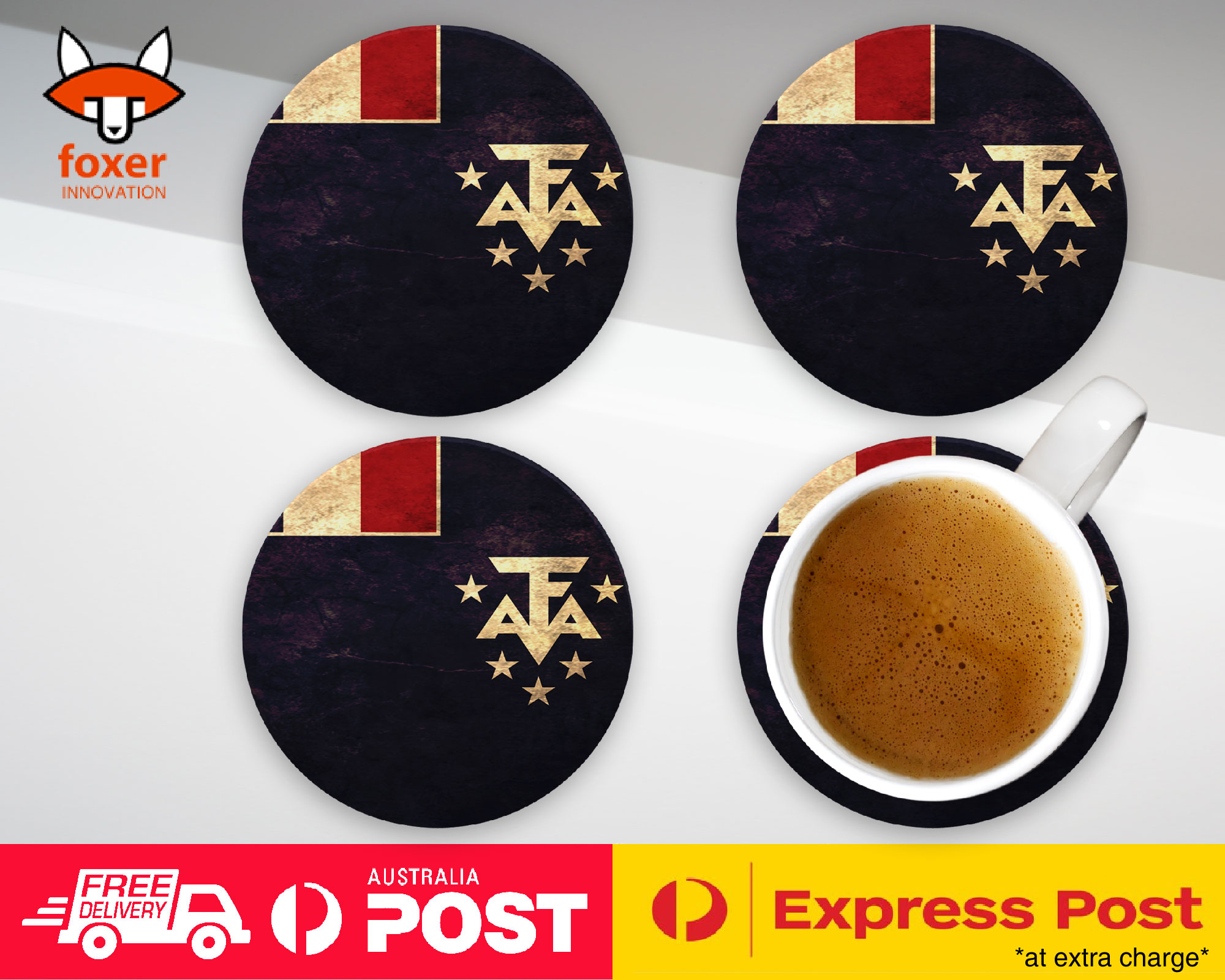 COASTER COFFEE DRINKING MAT|FRENCH SOUTHERN ANTARCTIC LANDS