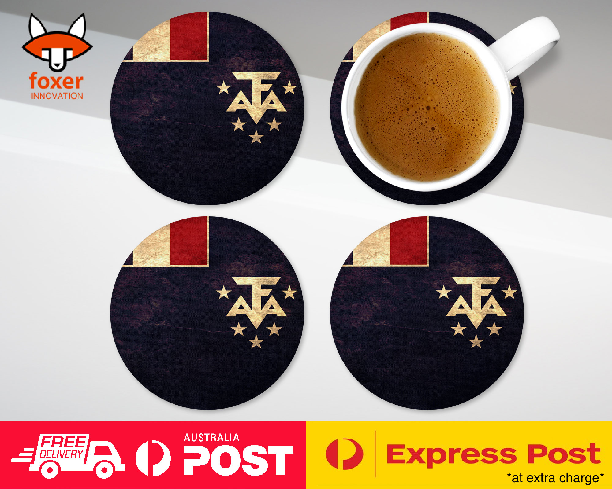 COASTER COFFEE DRINKING MAT|FRENCH SOUTHERN ANTARCTIC LANDS