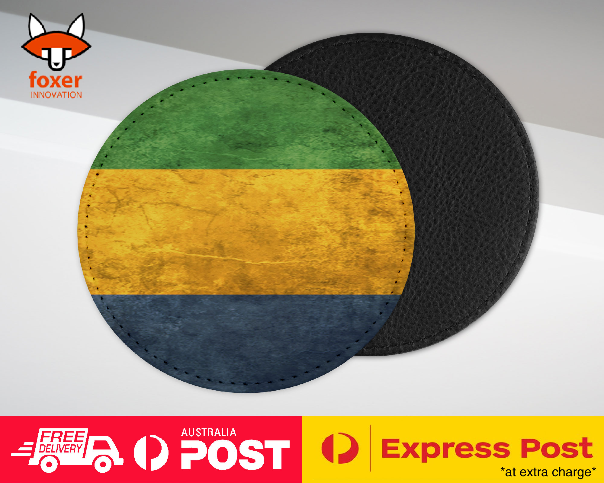 COASTER COFFEE DRINKING MAT|GABON COUNTRY FLAG 53