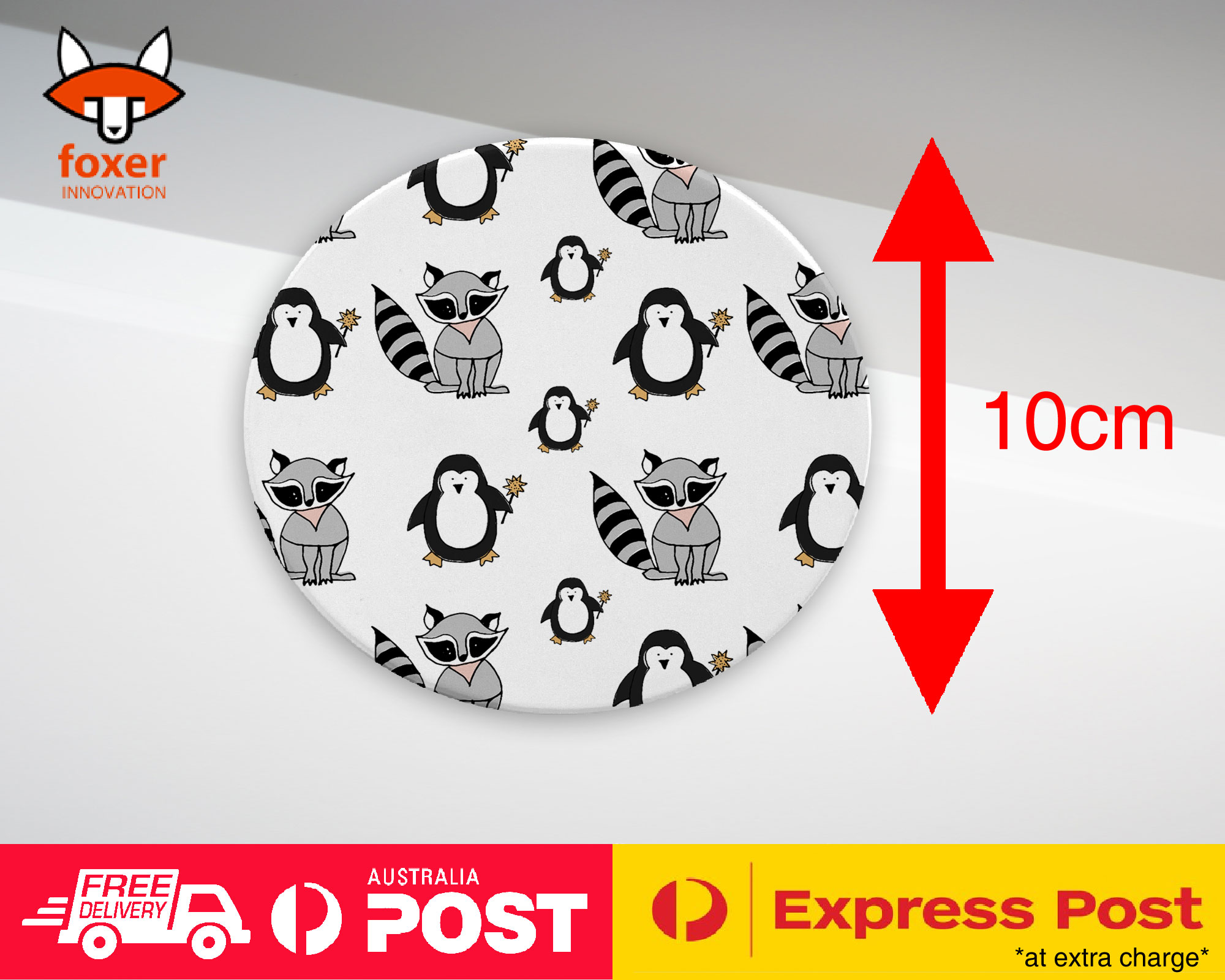 COASTER COFFEE DRINKING MAT|CUTE RACOON AND PENGUIN PATTERN