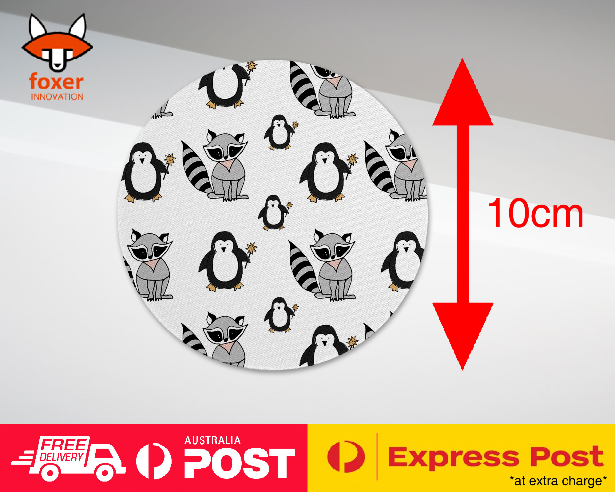 COASTER COFFEE DRINKING MAT|CUTE RACOON AND PENGUIN PATTERN