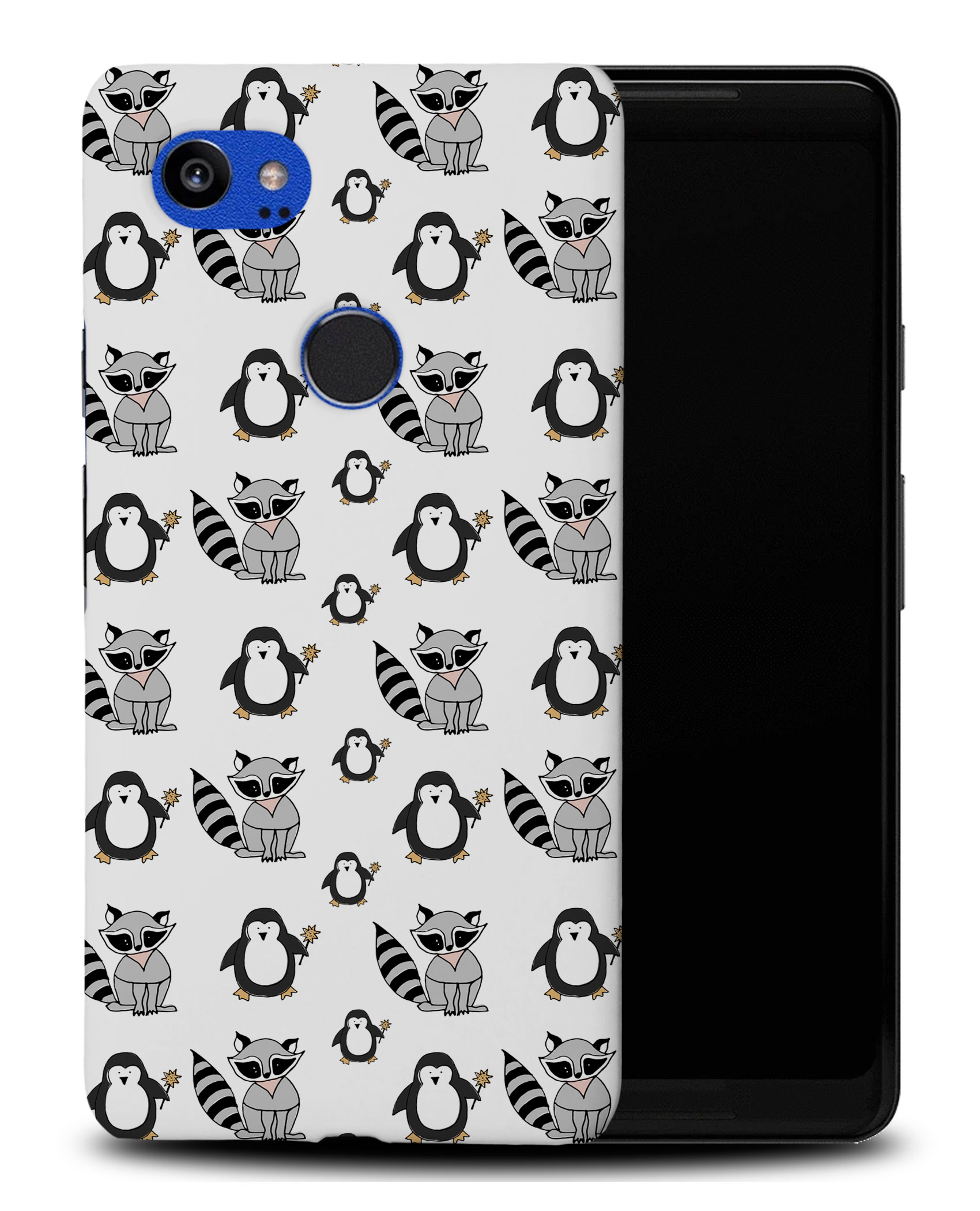 CASE COVER FOR GOOGLE PIXEL|CUTE RACOON AND PENGUIN PATTERN - 第 8/11 張圖片