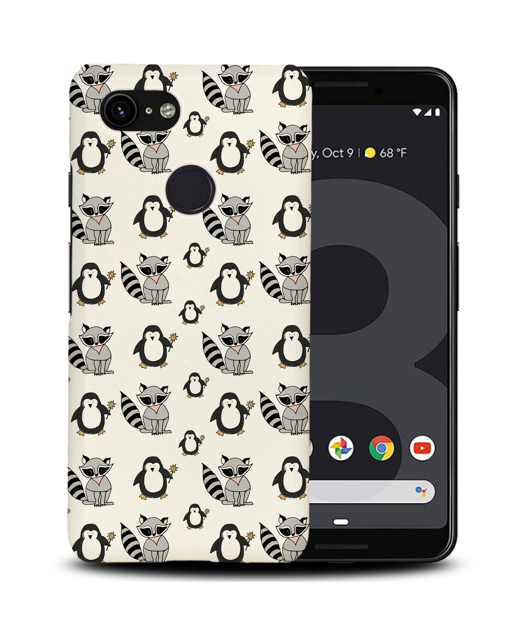 CASE COVER FOR GOOGLE PIXEL|CUTE RACOON AND PENGUIN PATTERN - 第 7/11 張圖片