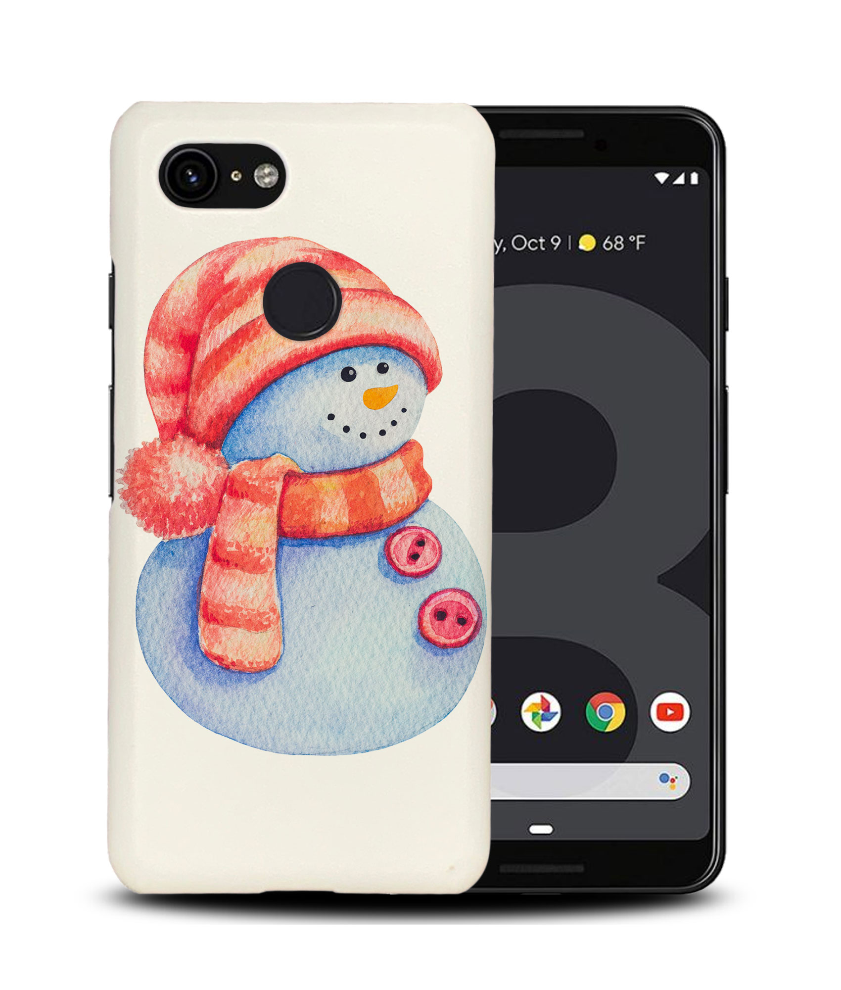 CASE COVER FOR GOOGLE PIXEL|WATERCOLOR CHRISTMAS SNOWMAN #1 - Picture 7 of 11