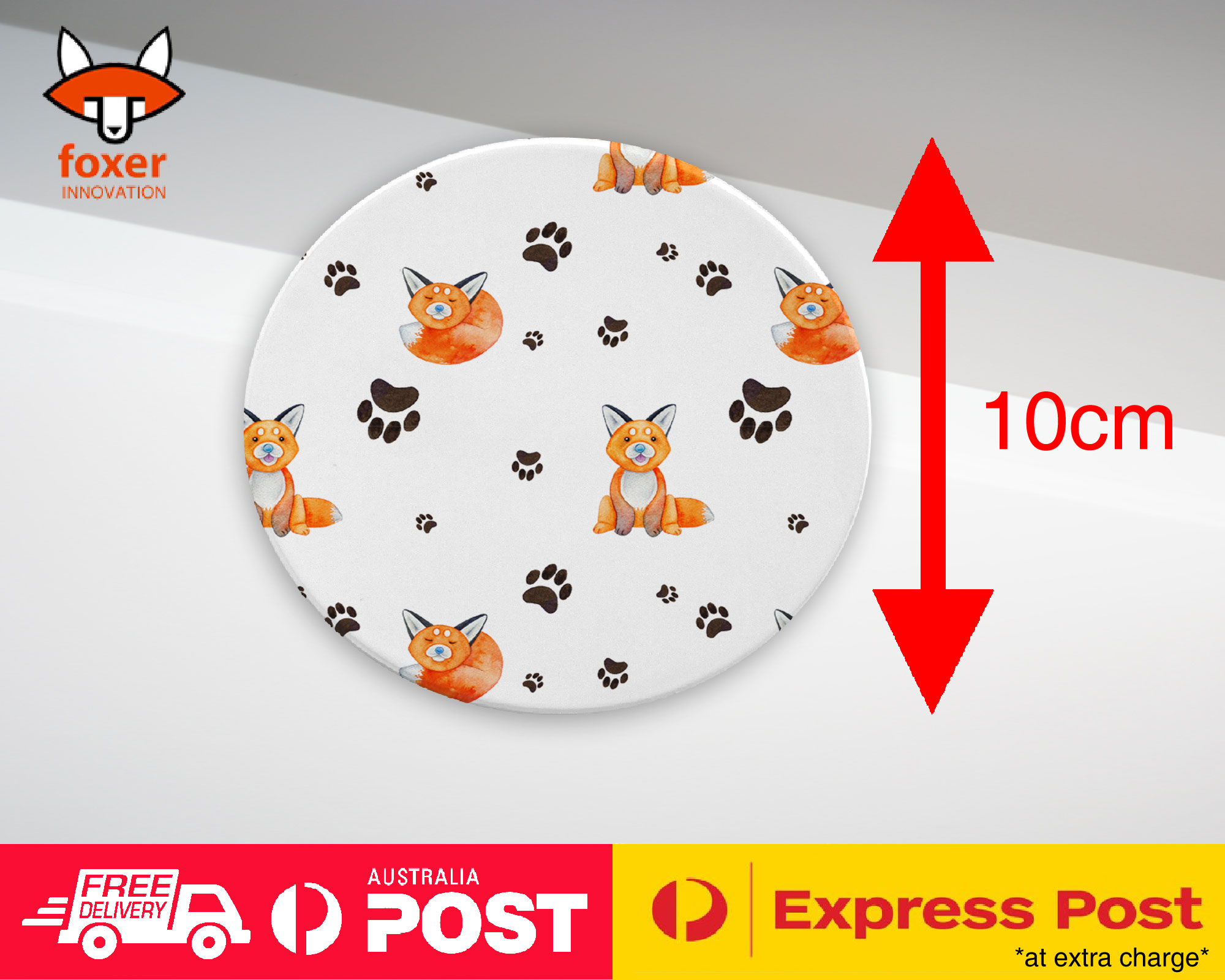 COASTER COFFEE DRINKING MAT|WATERCOLOR FOX AND PAW PATTERN