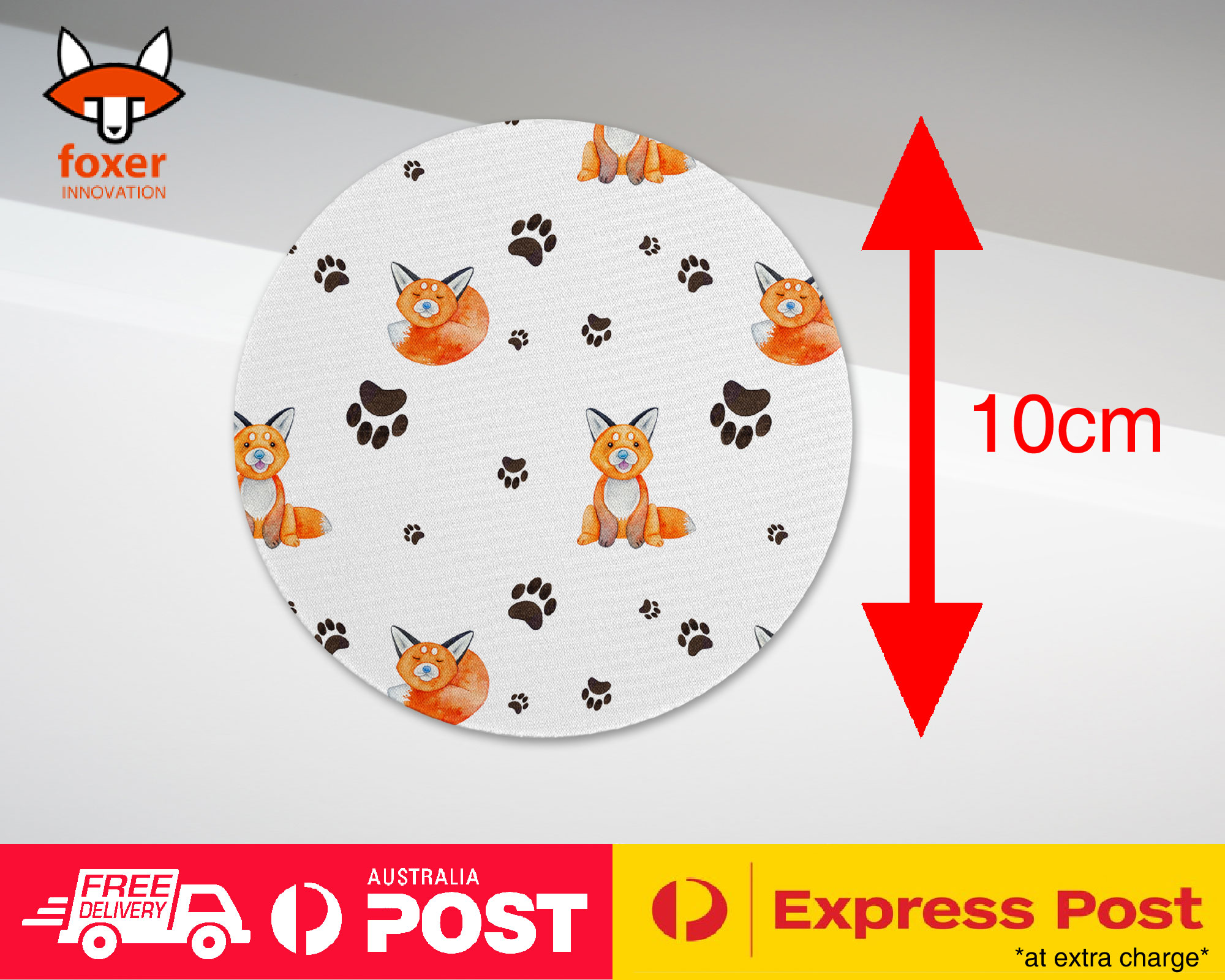 COASTER COFFEE DRINKING MAT|WATERCOLOR FOX AND PAW PATTERN