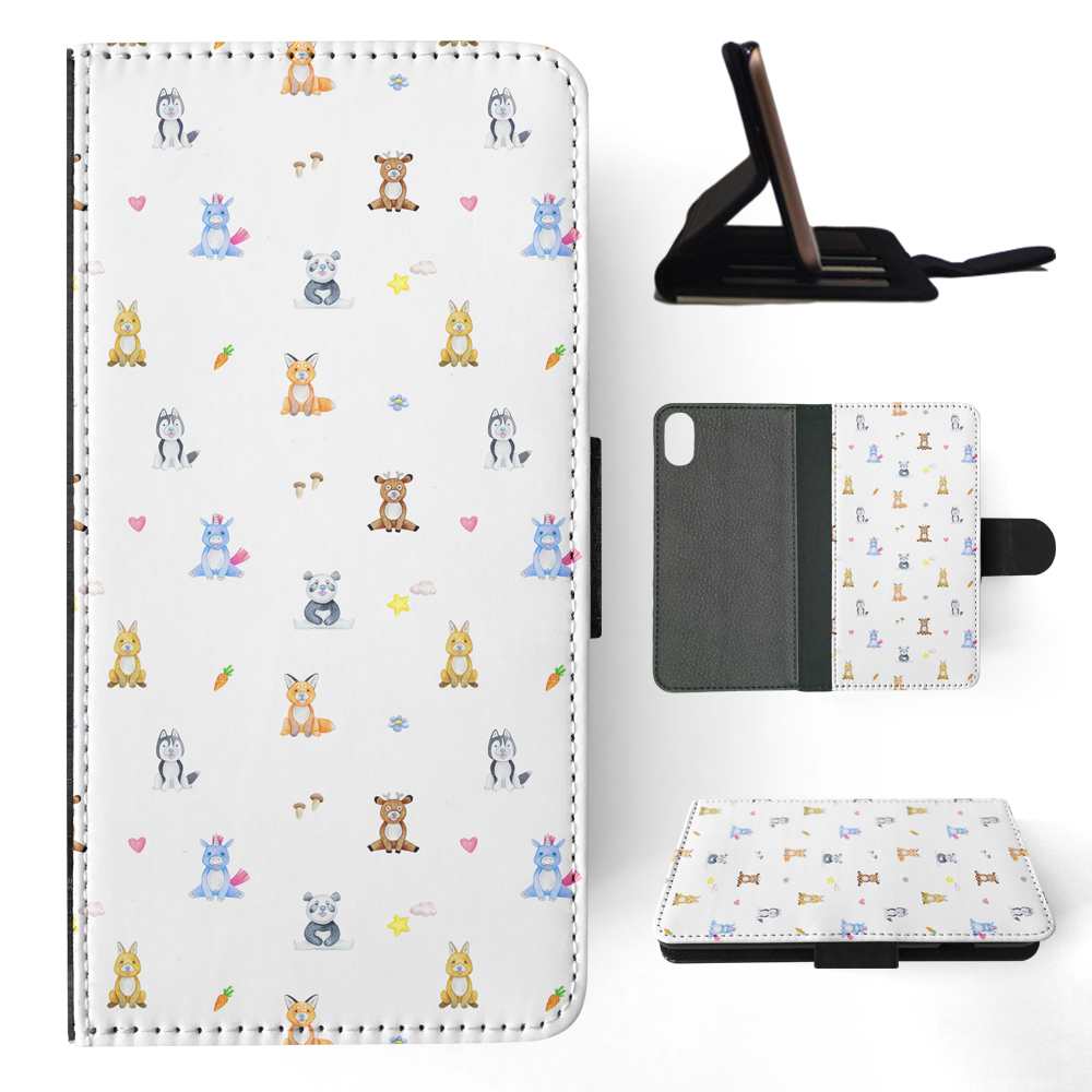 FLIP CASE FOR APPLE IPHONE|WATERCOLOR CUTE ANIMALS PATTERN - Picture 119 of 193