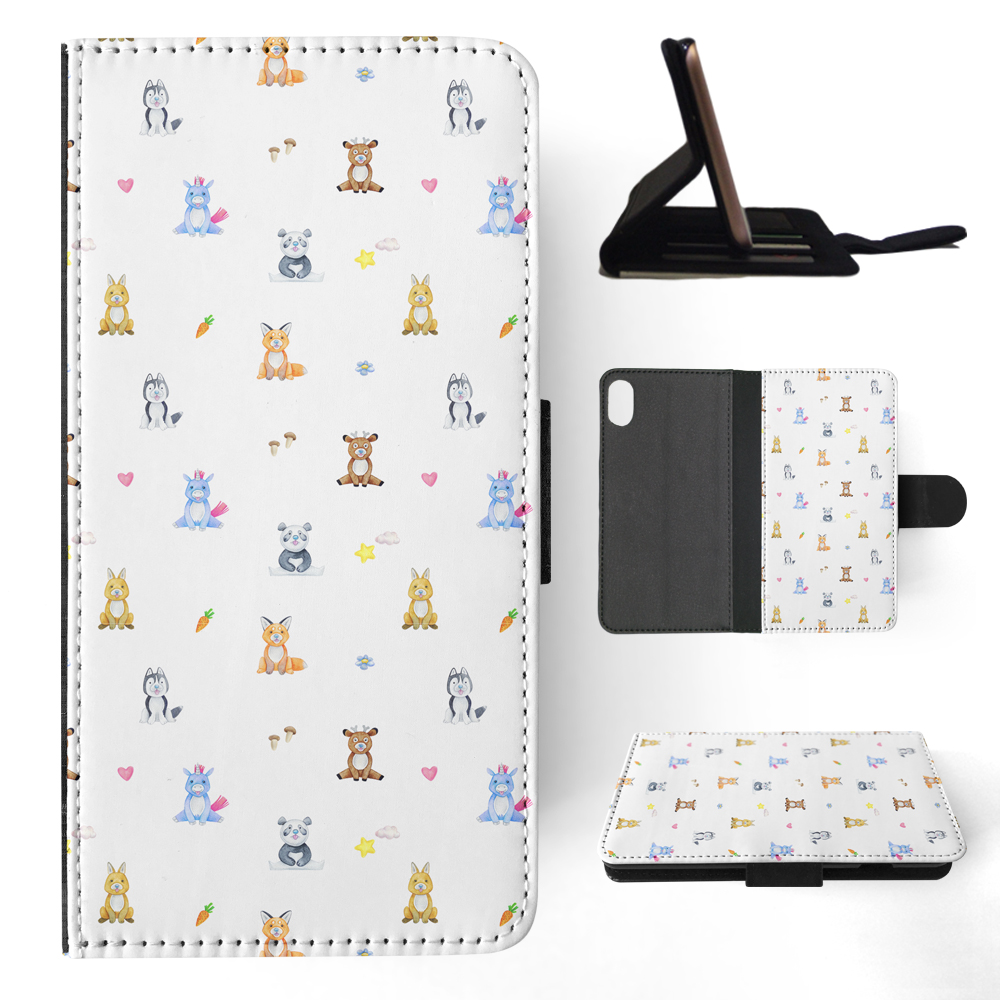 FLIP CASE FOR APPLE IPHONE|WATERCOLOR CUTE ANIMALS PATTERN - Picture 109 of 193