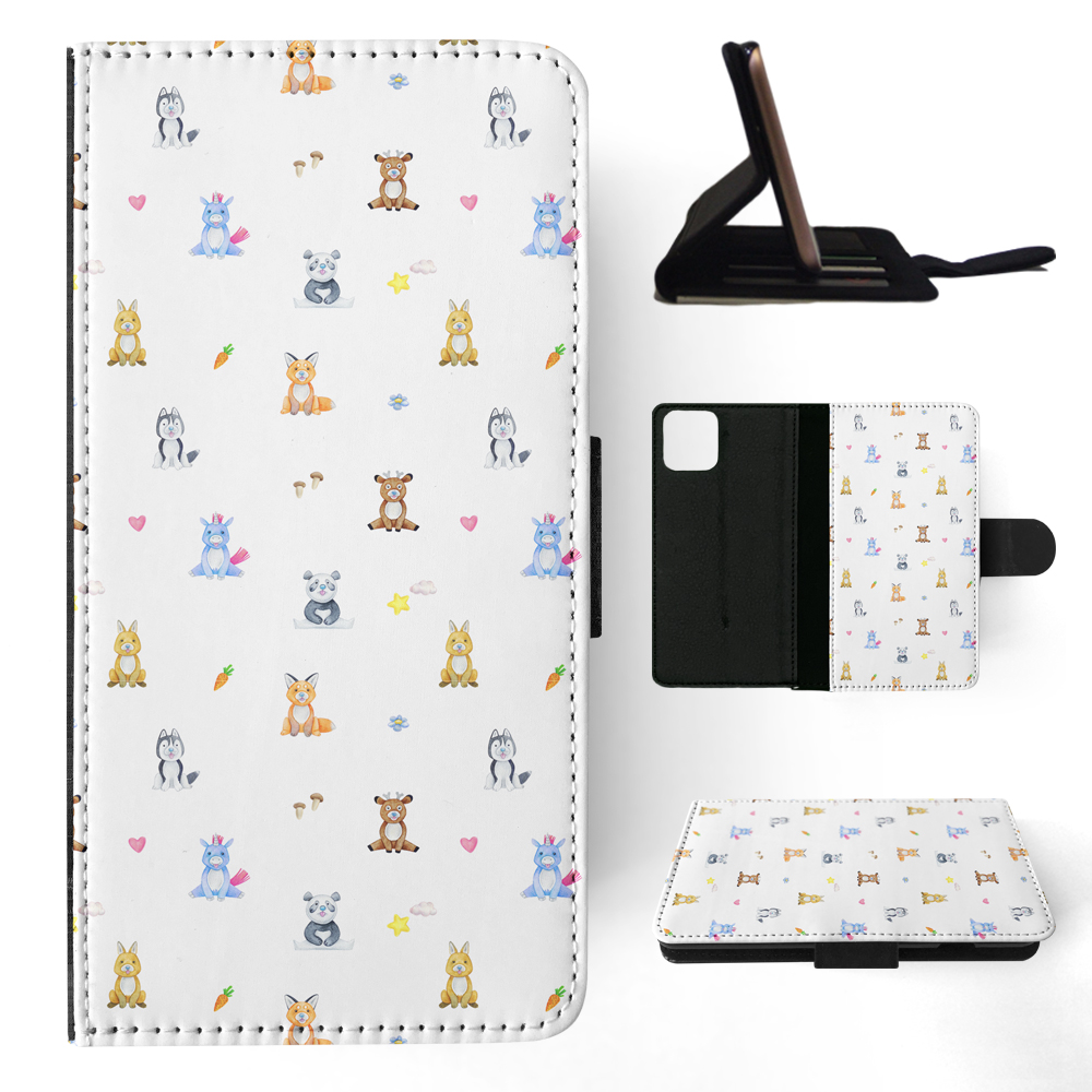 FLIP CASE FOR APPLE IPHONE|WATERCOLOR CUTE ANIMALS PATTERN - Picture 99 of 193