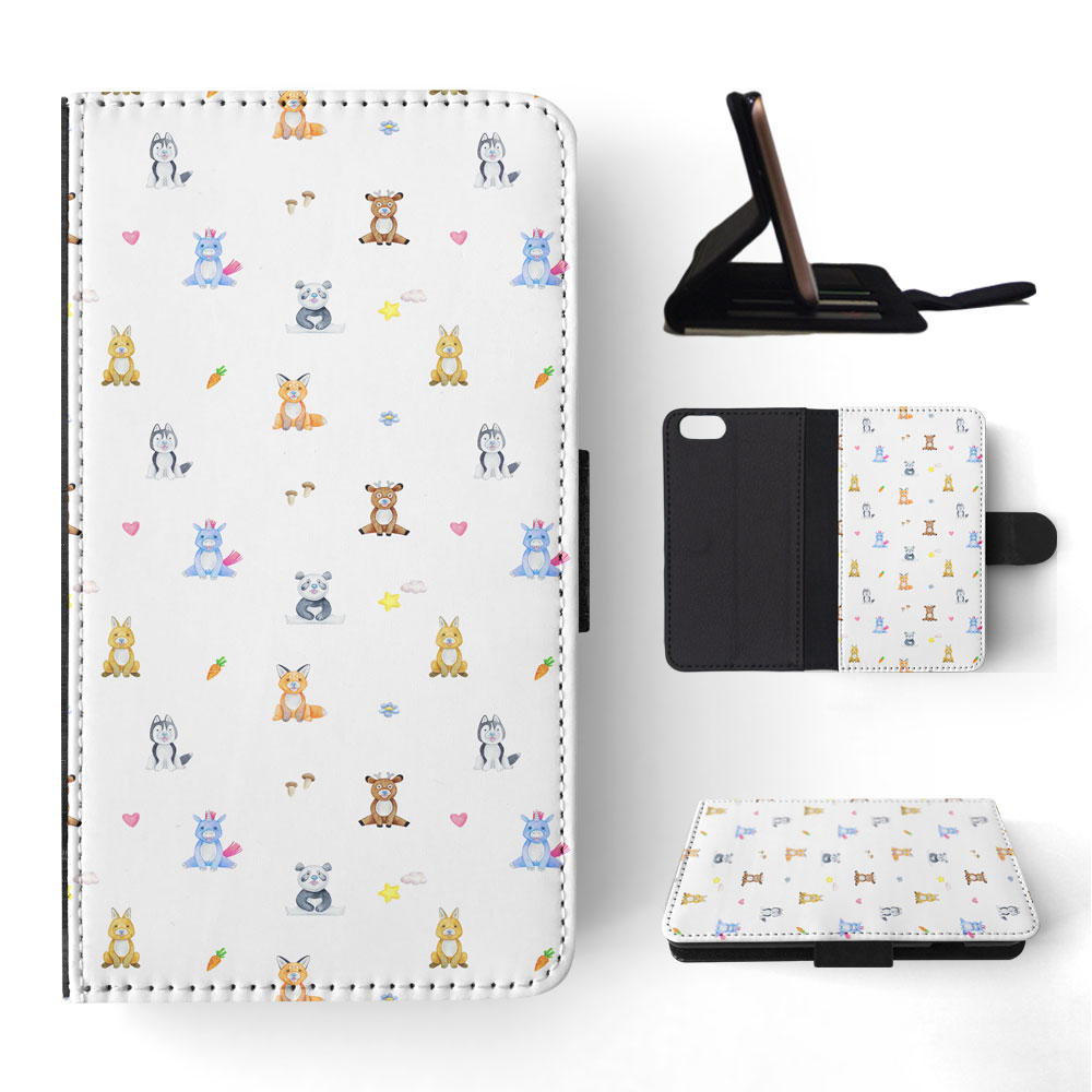 FLIP CASE FOR APPLE IPHONE|WATERCOLOR CUTE ANIMALS PATTERN - Picture 169 of 193