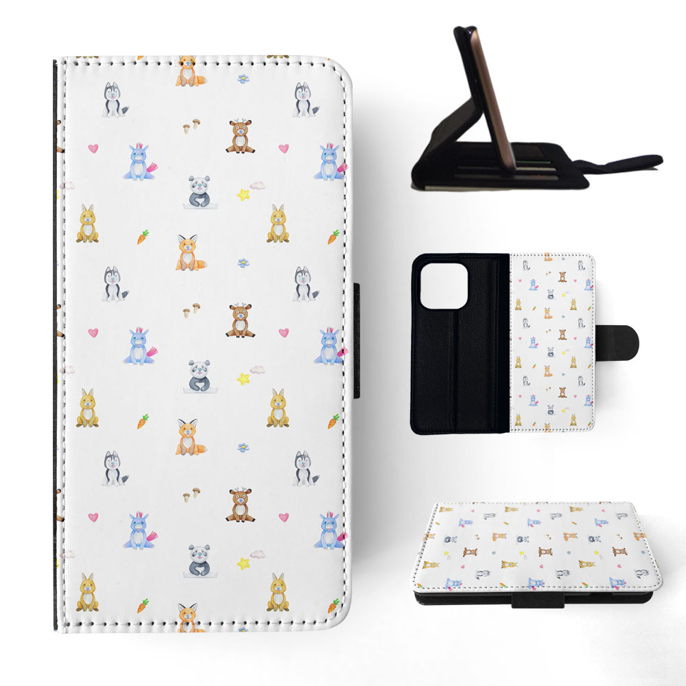 FLIP CASE FOR APPLE IPHONE|WATERCOLOR CUTE ANIMALS PATTERN - Picture 71 of 193