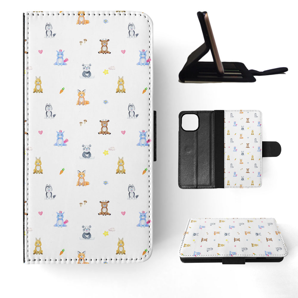 FLIP CASE FOR APPLE IPHONE|WATERCOLOR CUTE ANIMALS PATTERN - Picture 61 of 193