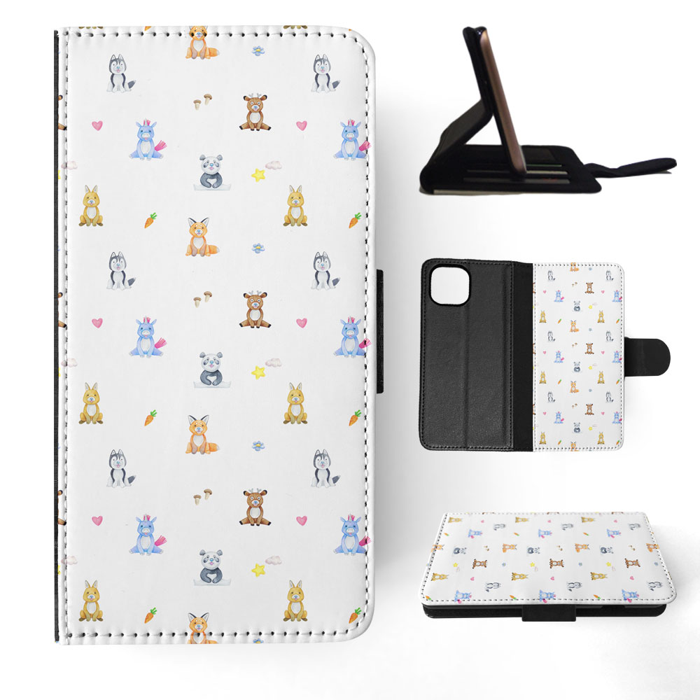 FLIP CASE FOR APPLE IPHONE|WATERCOLOR CUTE ANIMALS PATTERN - Picture 56 of 193