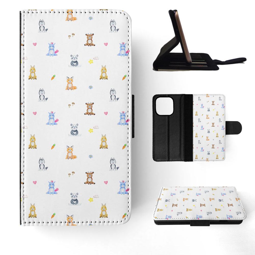 FLIP CASE FOR APPLE IPHONE|WATERCOLOR CUTE ANIMALS PATTERN - Picture 51 of 193