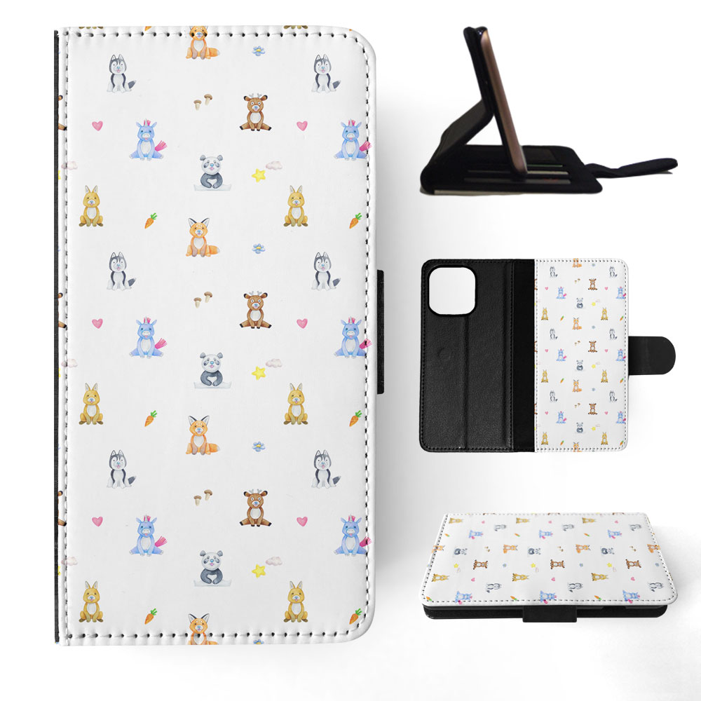 FLIP CASE FOR APPLE IPHONE|WATERCOLOR CUTE ANIMALS PATTERN - Picture 46 of 193