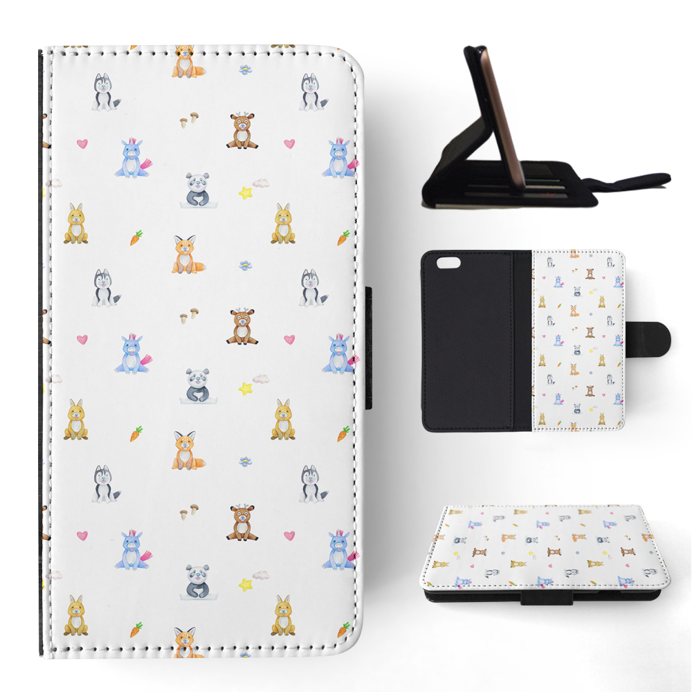 FLIP CASE FOR APPLE IPHONE|WATERCOLOR CUTE ANIMALS PATTERN - Picture 159 of 193