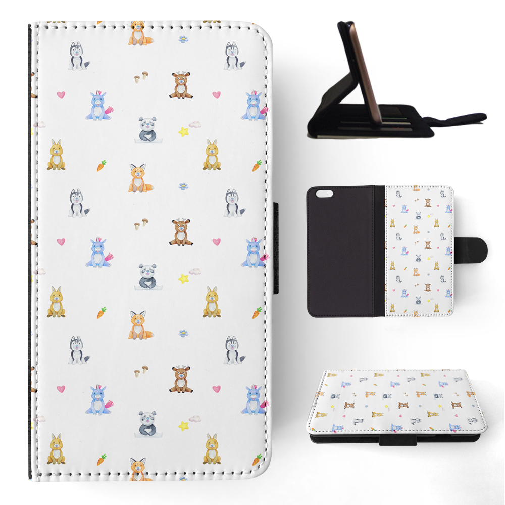 FLIP CASE FOR APPLE IPHONE|WATERCOLOR CUTE ANIMALS PATTERN - Picture 149 of 193