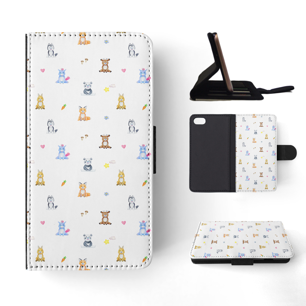 FLIP CASE FOR APPLE IPHONE|WATERCOLOR CUTE ANIMALS PATTERN - Picture 134 of 193