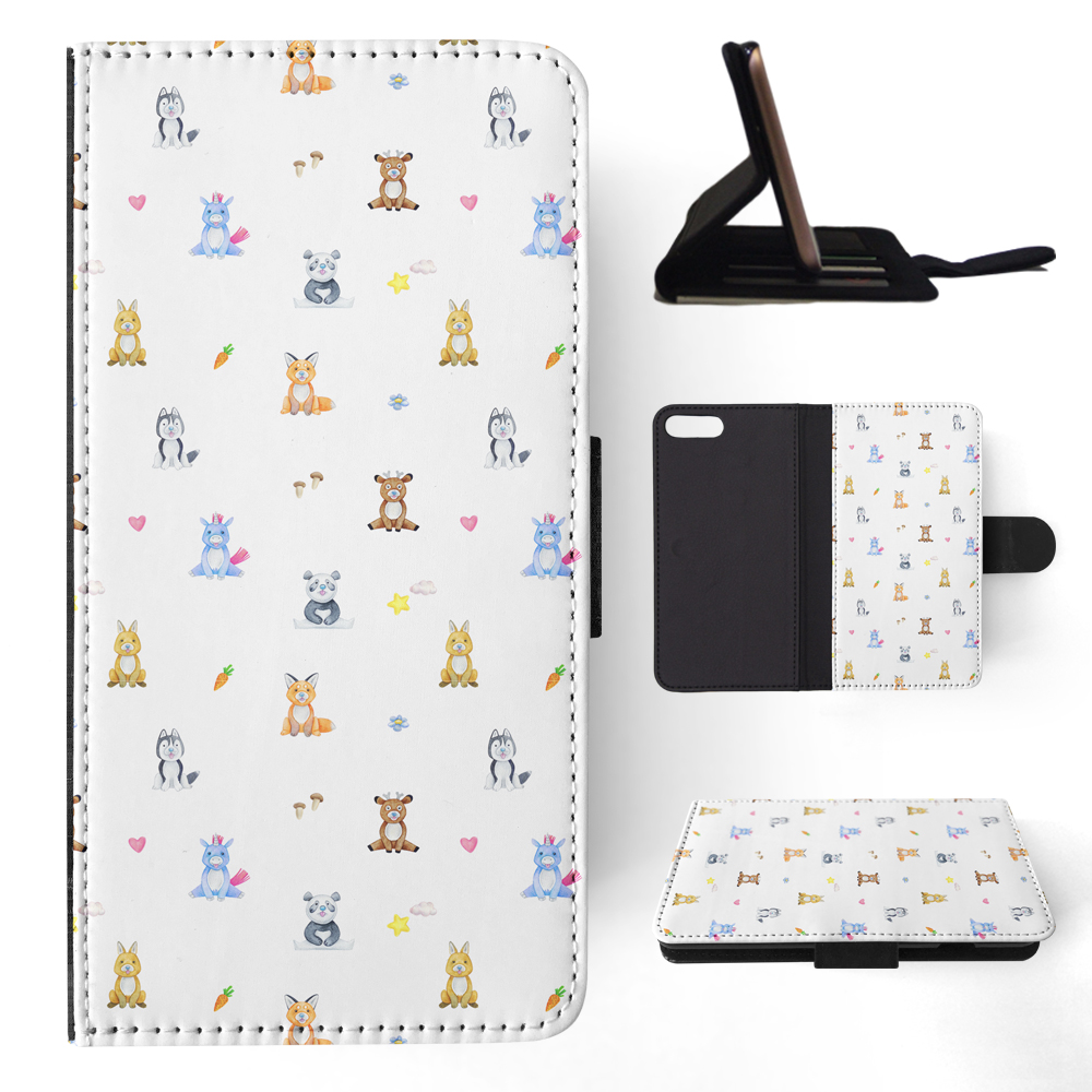 FLIP CASE FOR APPLE IPHONE|WATERCOLOR CUTE ANIMALS PATTERN - Picture 129 of 193