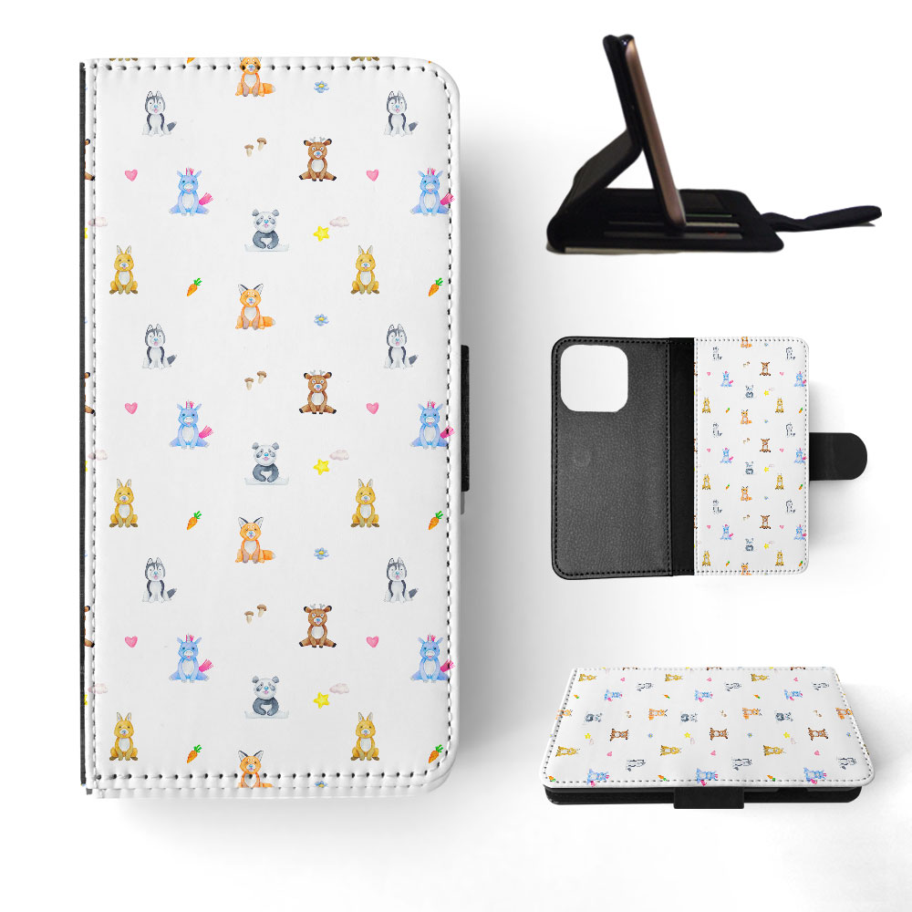 FLIP CASE FOR APPLE IPHONE|WATERCOLOR CUTE ANIMALS PATTERN - Picture 31 of 193