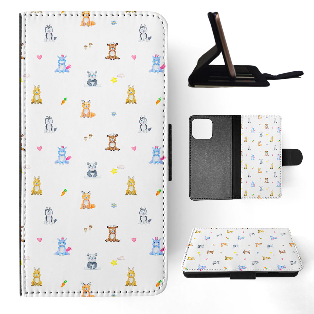 FLIP CASE FOR APPLE IPHONE|WATERCOLOR CUTE ANIMALS PATTERN - Picture 26 of 193