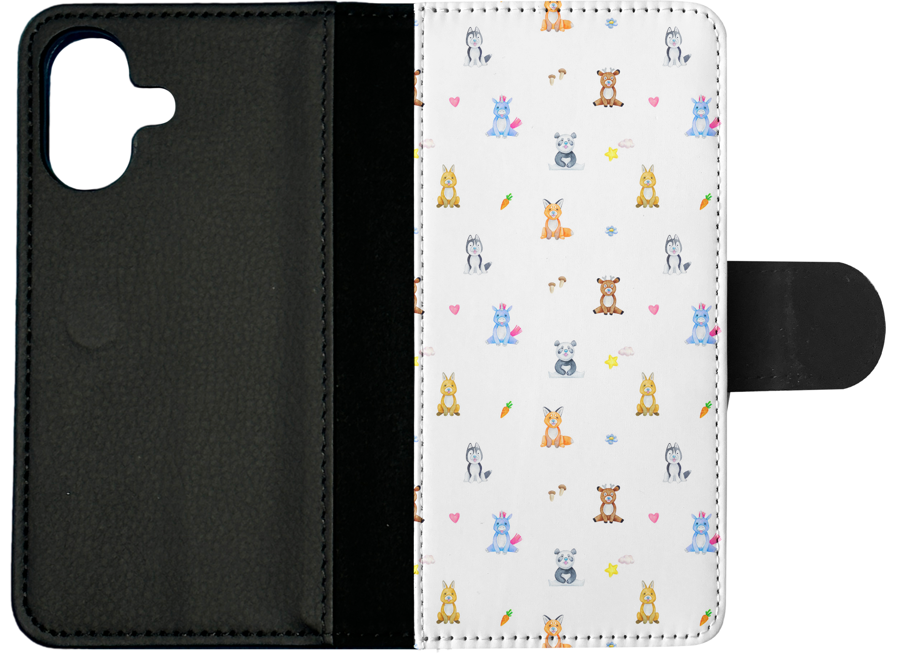 FLIP CASE FOR APPLE IPHONE|WATERCOLOR CUTE ANIMALS PATTERN - Picture 24 of 193