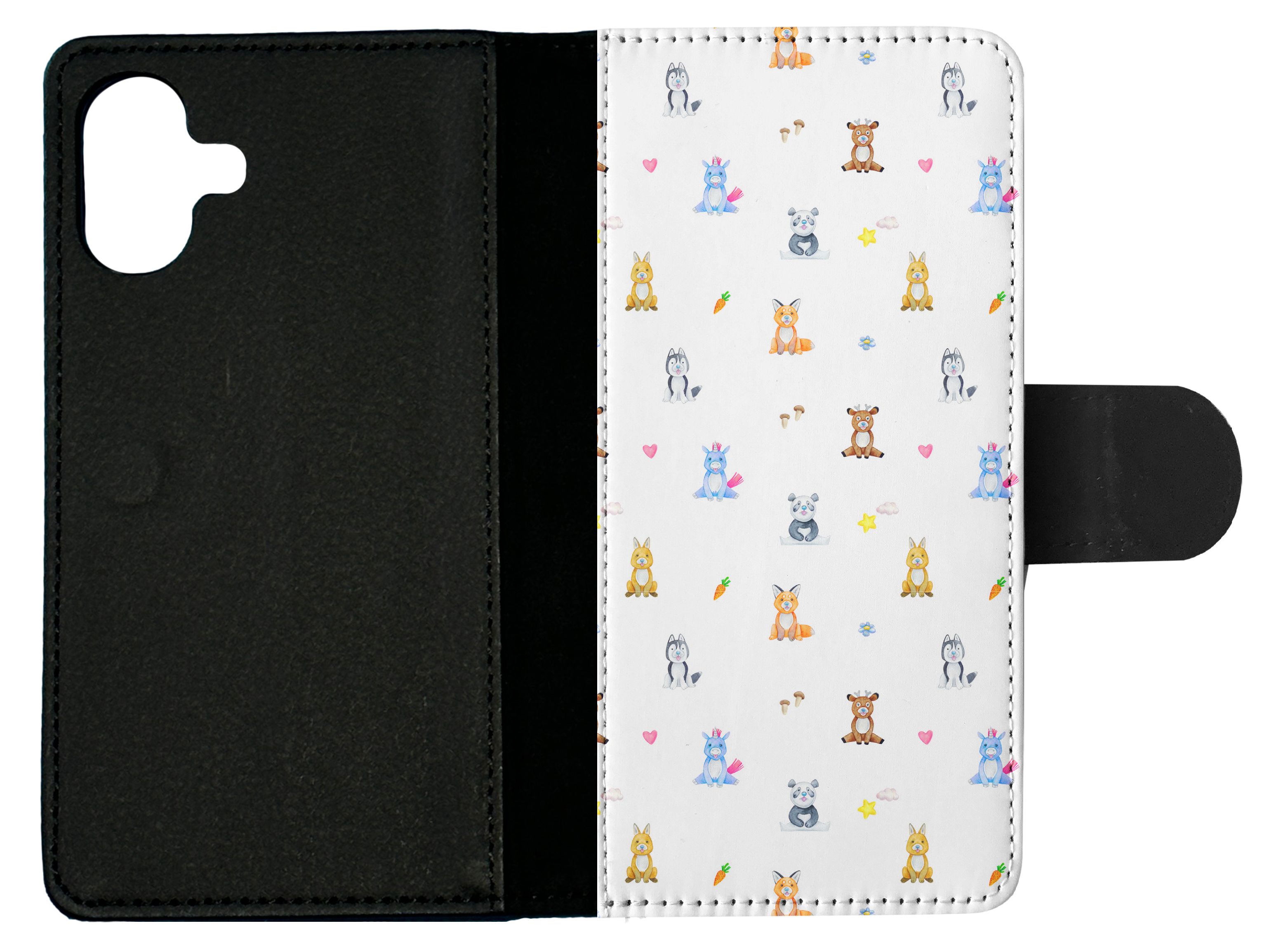 FLIP CASE FOR APPLE IPHONE|WATERCOLOR CUTE ANIMALS PATTERN - Picture 19 of 193