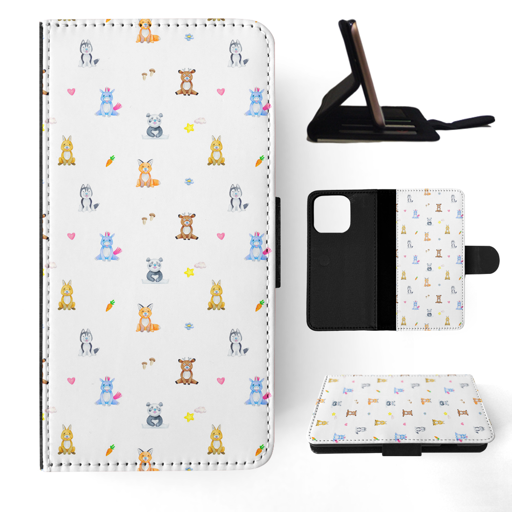 FLIP CASE FOR APPLE IPHONE|WATERCOLOR CUTE ANIMALS PATTERN - Picture 11 of 193