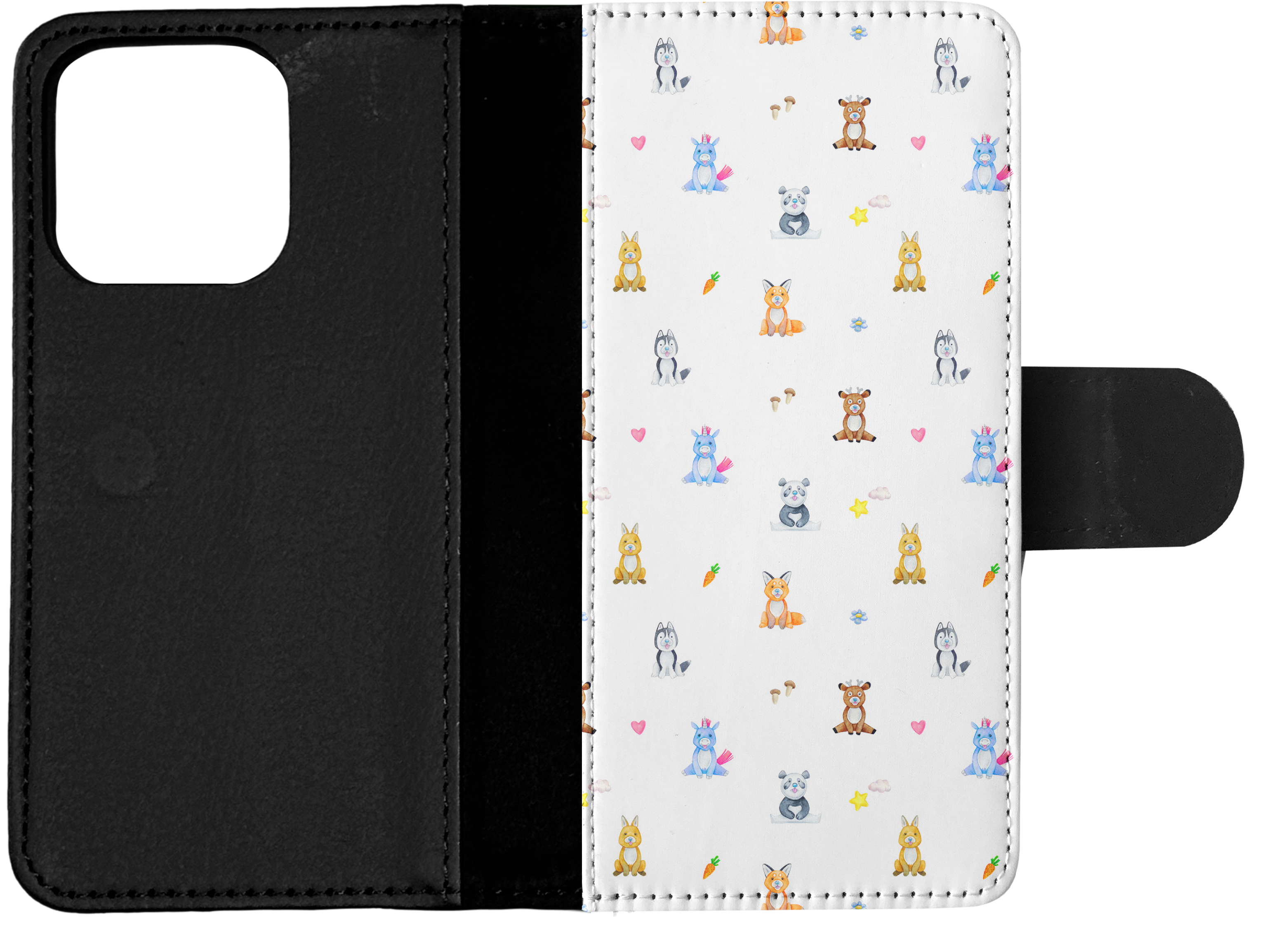 FLIP CASE FOR APPLE IPHONE|WATERCOLOR CUTE ANIMALS PATTERN - Picture 14 of 193