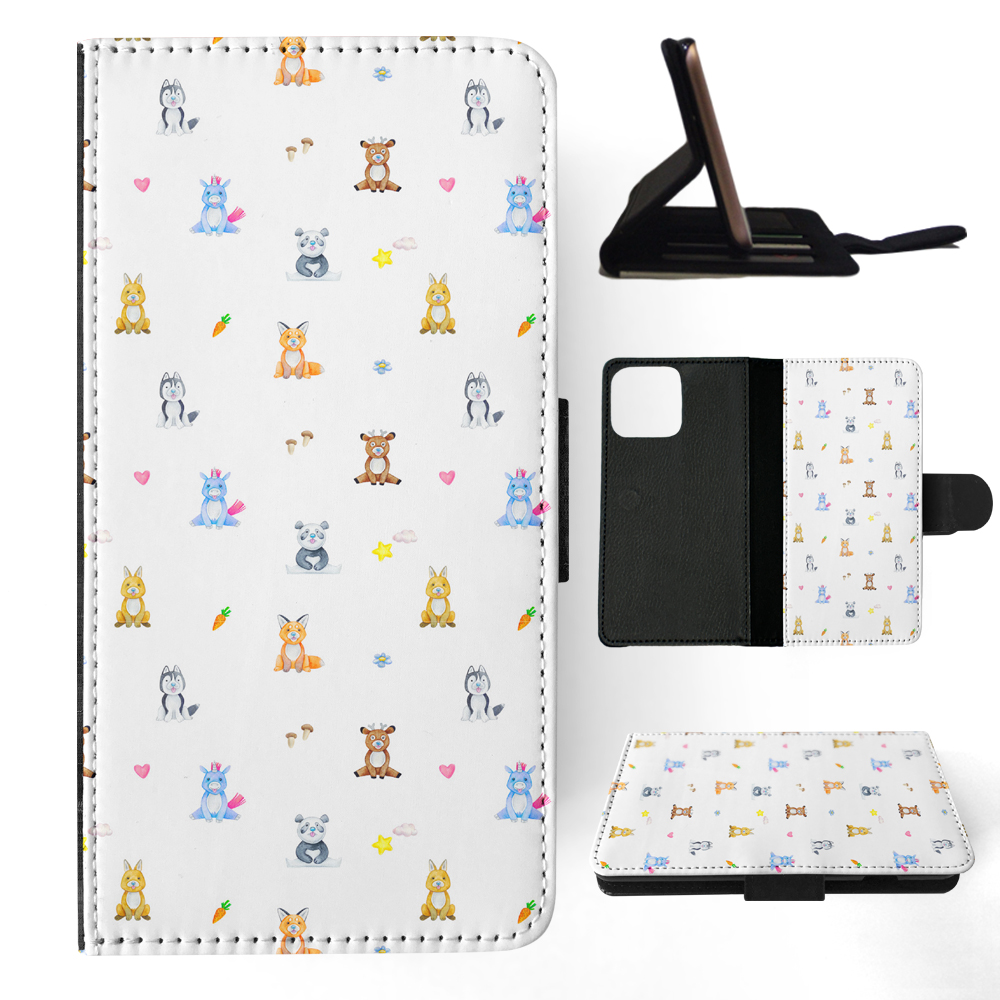 FLIP CASE FOR APPLE IPHONE|WATERCOLOR CUTE ANIMALS PATTERN - Picture 6 of 193