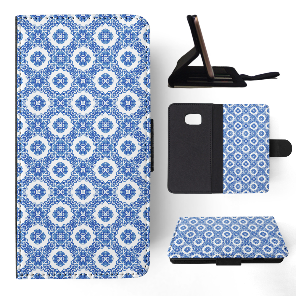 FLIP CASE FOR SAMSUNG GALAXY|BLUE MEDITERRANEAN PATTERN #5 - Picture 111 of 120