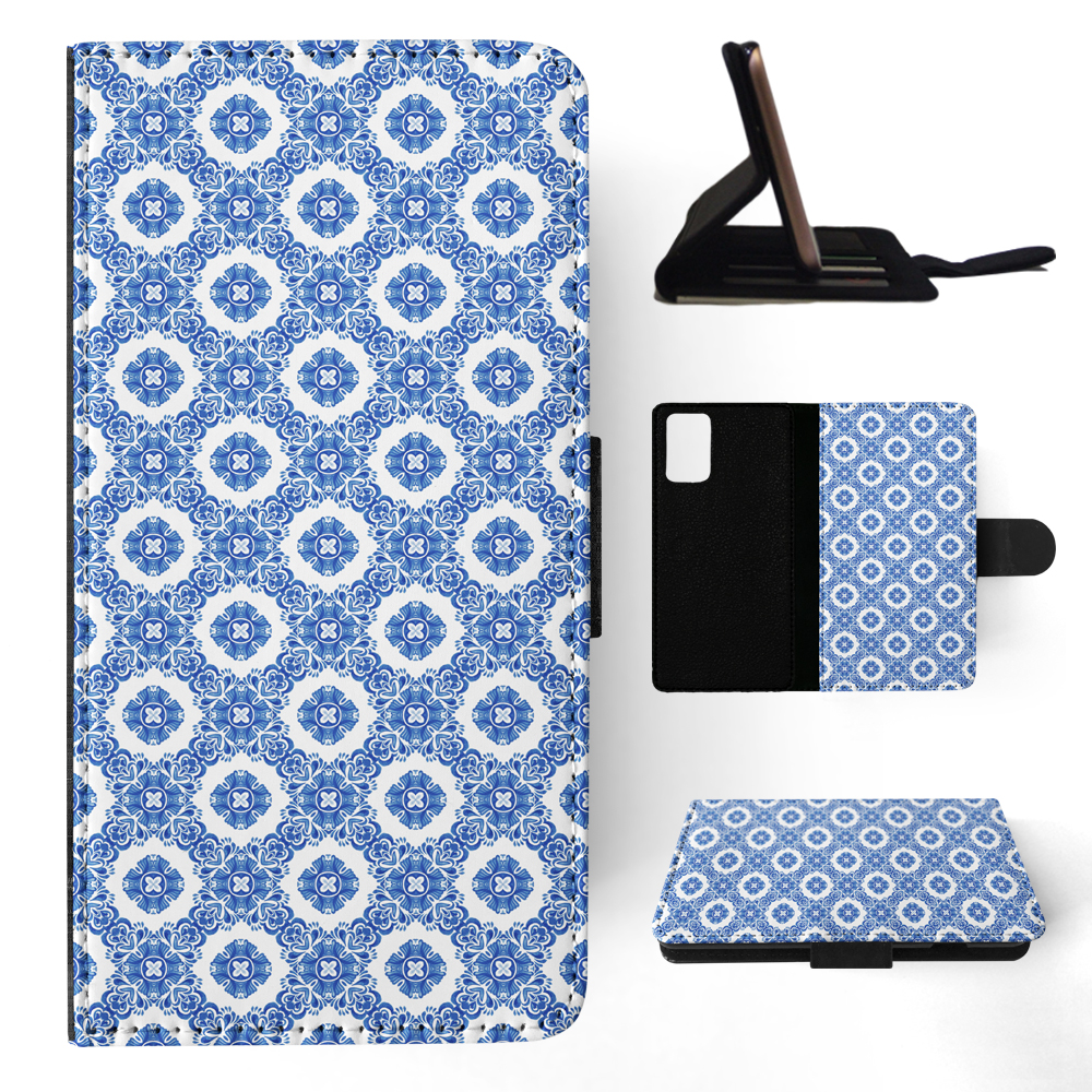 FLIP CASE FOR SAMSUNG GALAXY|BLUE MEDITERRANEAN PATTERN #5 - Picture 71 of 120