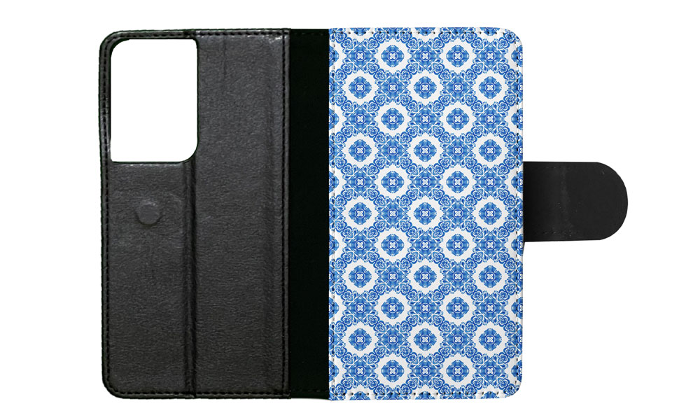 FLIP CASE FOR SAMSUNG GALAXY|BLUE MEDITERRANEAN PATTERN #5 - Picture 54 of 120