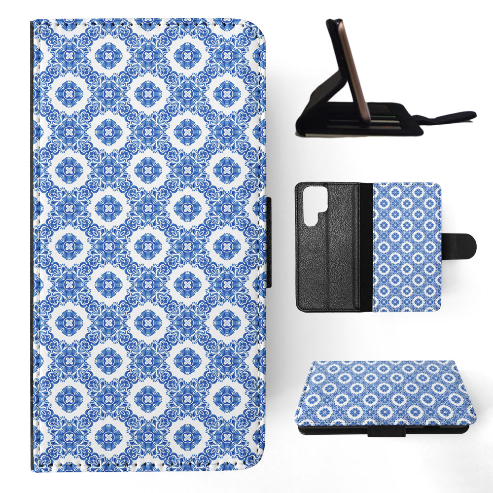 FLIP CASE FOR SAMSUNG GALAXY|BLUE MEDITERRANEAN PATTERN #5 - Picture 36 of 120