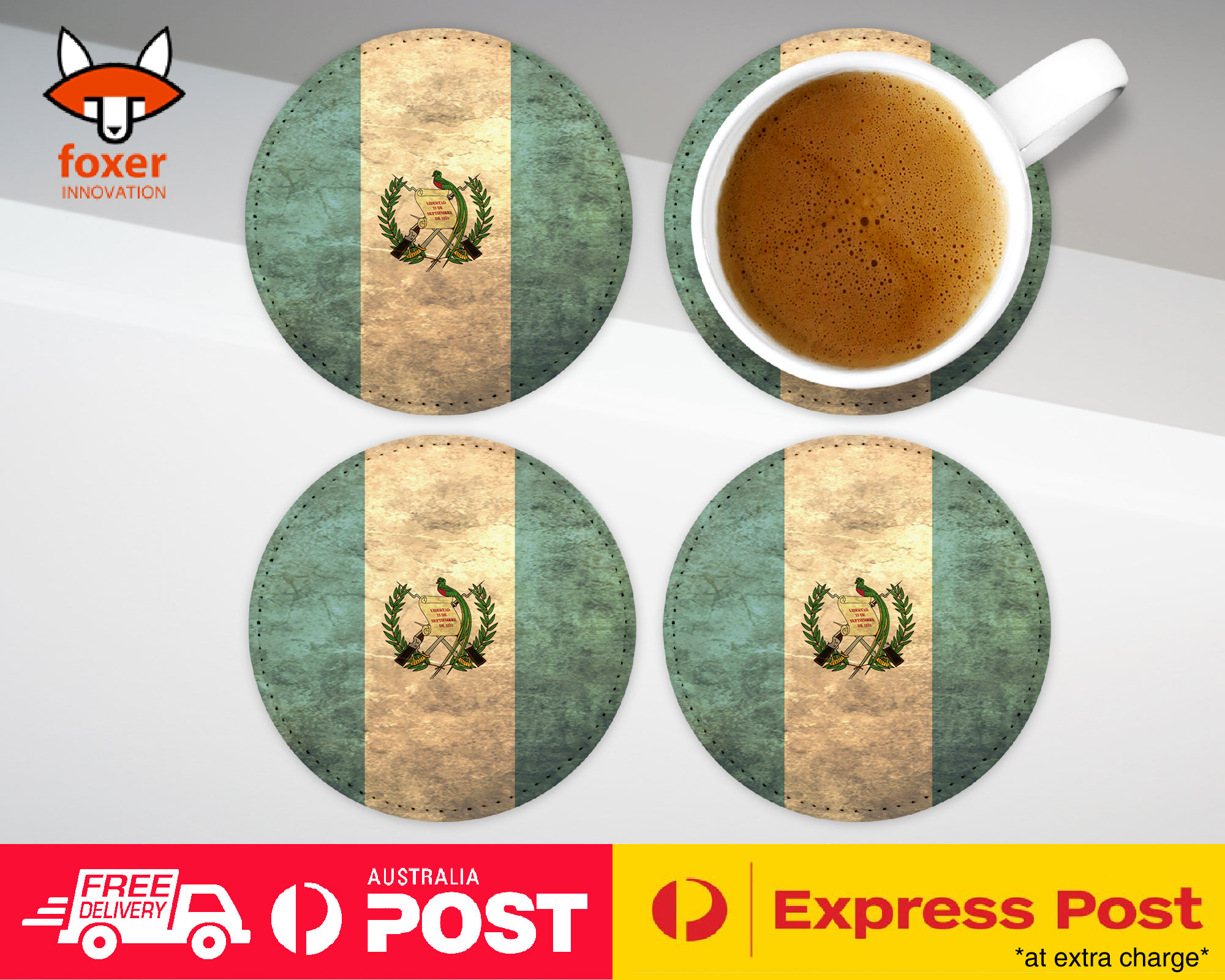 COASTER COFFEE DRINKING MAT|GUATEMALA COUNTRY FLAG 59