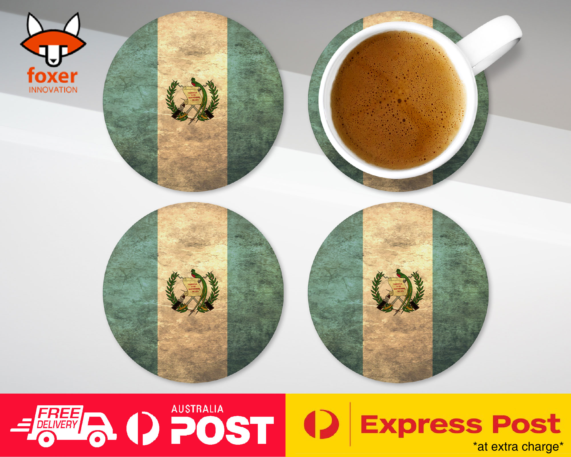 COASTER COFFEE DRINKING MAT|GUATEMALA COUNTRY FLAG 59
