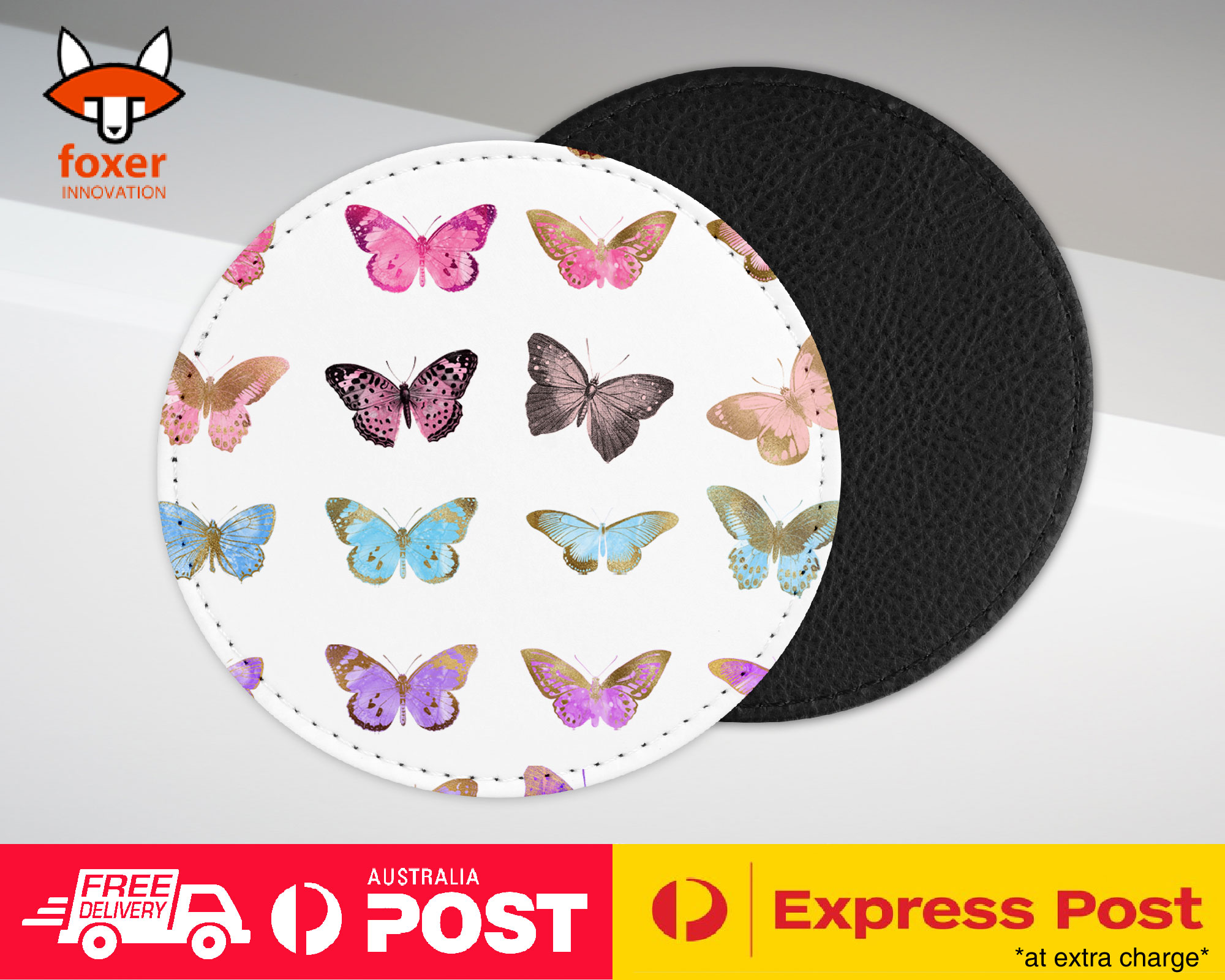 COASTER COFFEE DRINKING MAT|WATERCOLOR PAINT BUTTERFLY