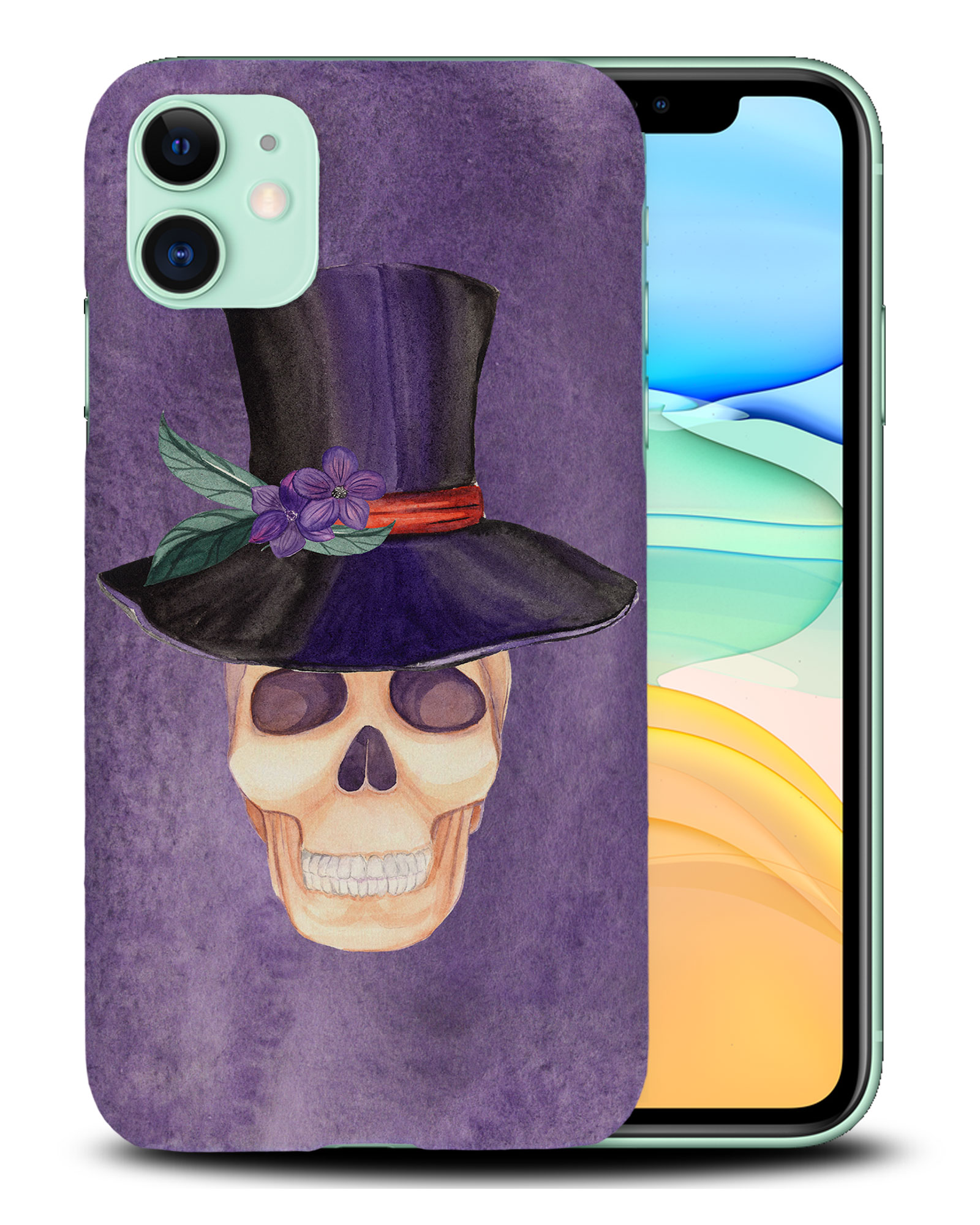 CASE COVER FOR APPLE IPHONE|WATERCOLOR SKULL #2 - Bild 24 von 44