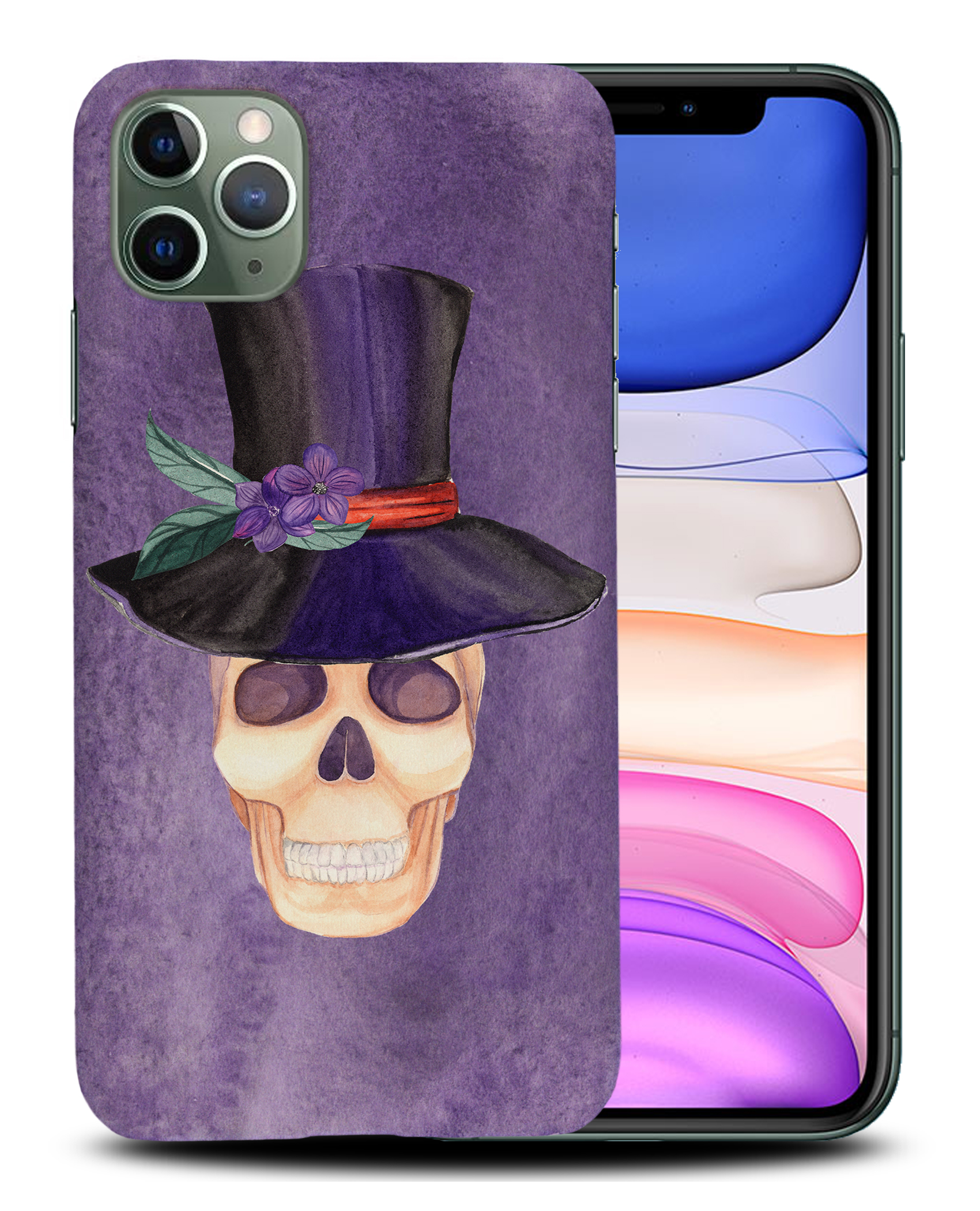 CASE COVER FOR APPLE IPHONE|WATERCOLOR SKULL #2 - Bild 22 von 44