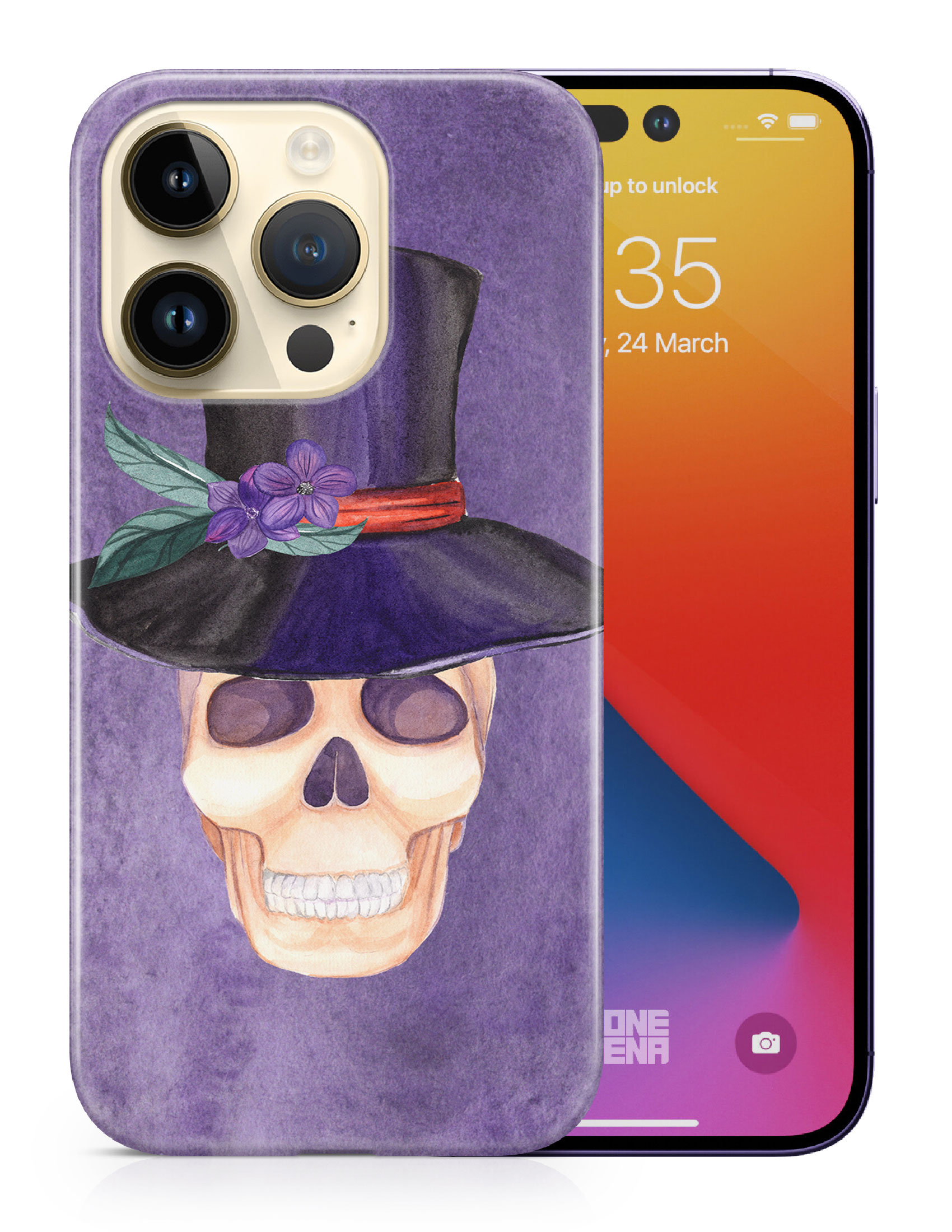 CASE COVER FOR APPLE IPHONE|WATERCOLOR SKULL #2 - Bild 10 von 44