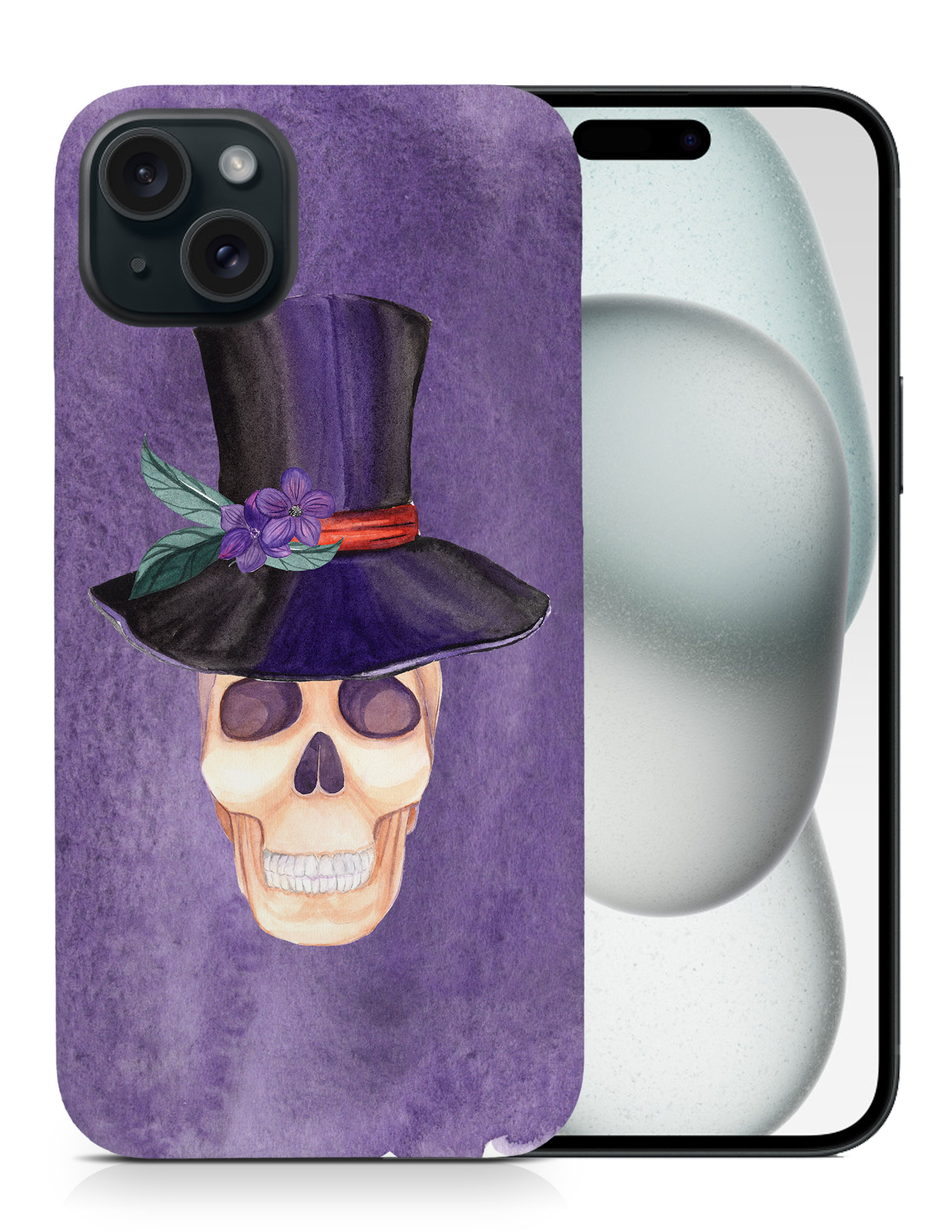 CASE COVER FOR APPLE IPHONE|WATERCOLOR SKULL #2 - Bild 8 von 44