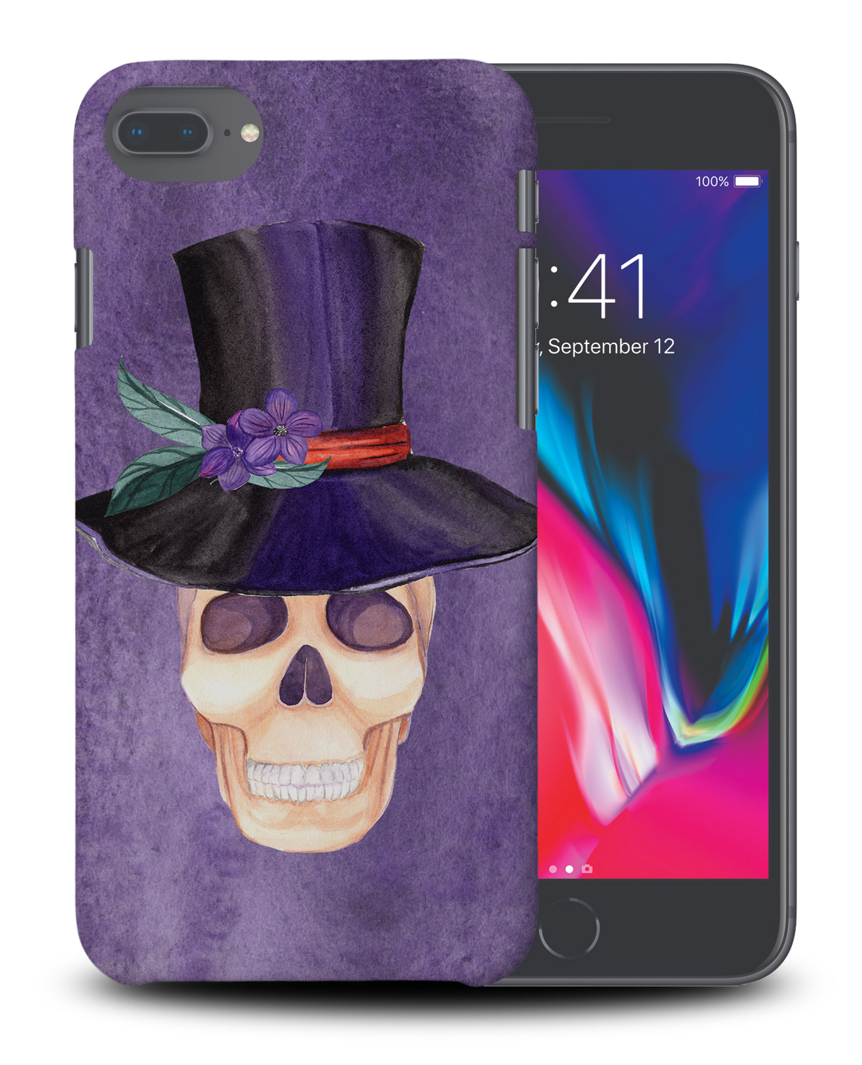 CASE COVER FOR APPLE IPHONE|WATERCOLOR SKULL #2 - Bild 30 von 44