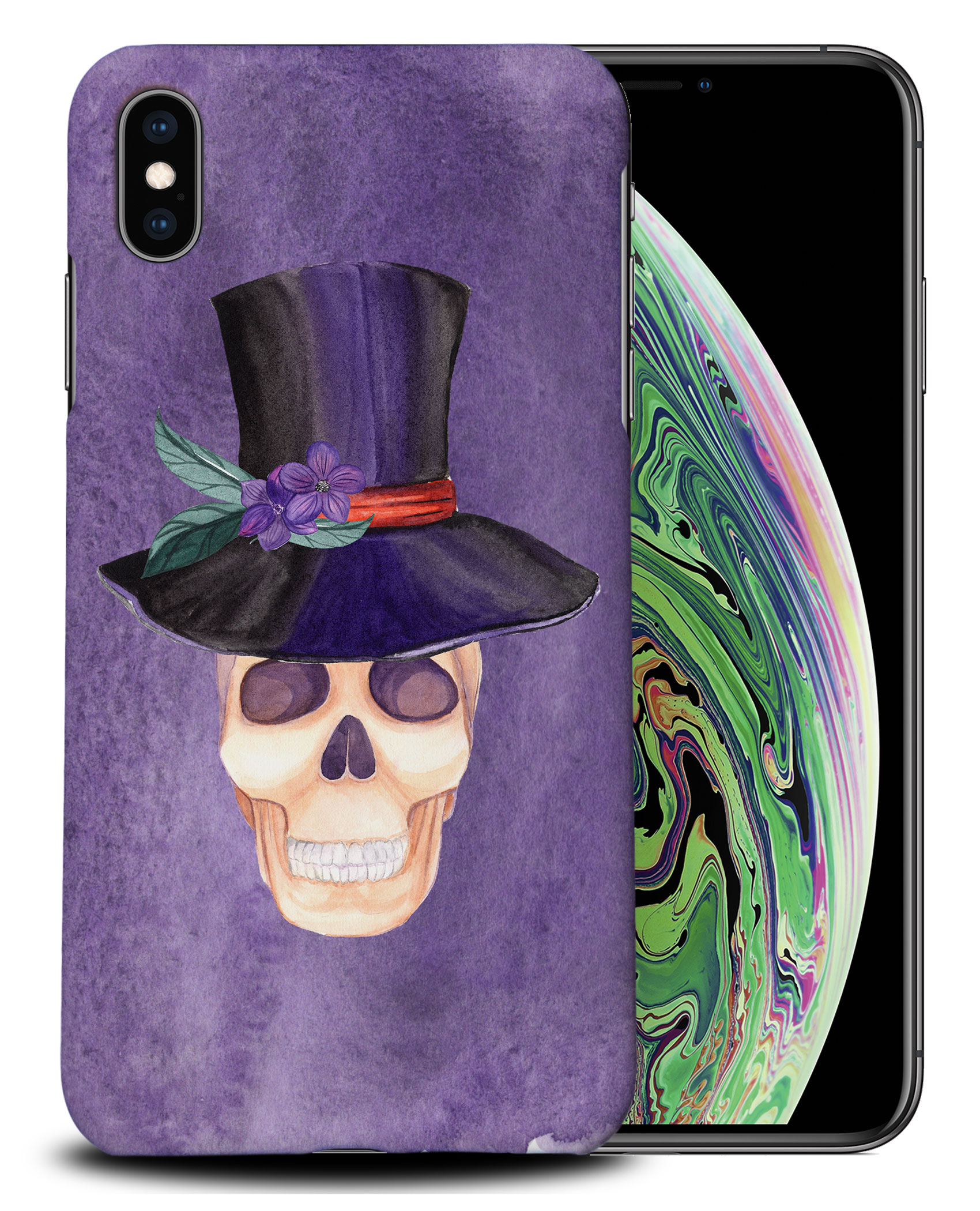 CASE COVER FOR APPLE IPHONE|WATERCOLOR SKULL #2 - Bild 25 von 44