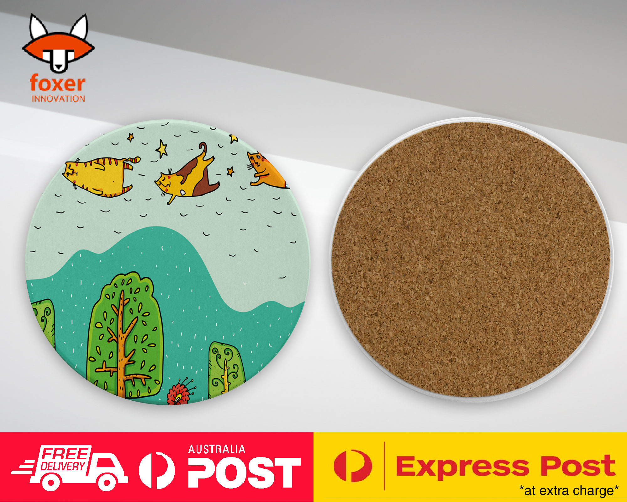 COASTER COFFEE DRINKING MAT|CUTE SPRING CATS KITTENS #2