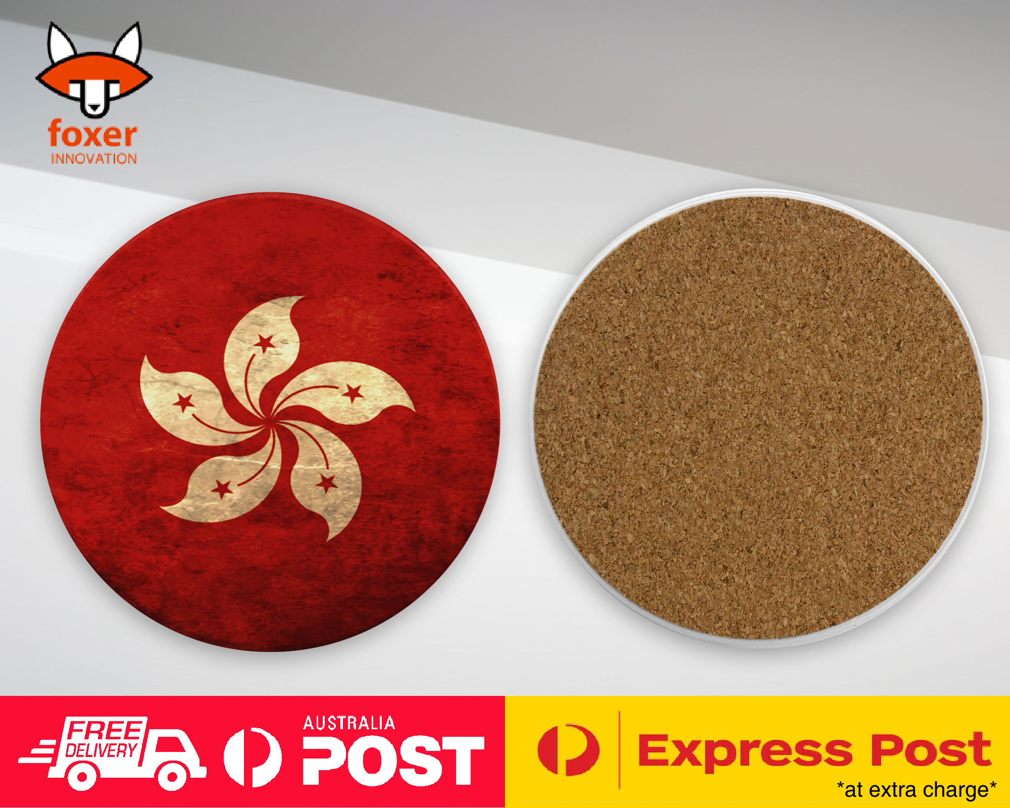 COASTER COFFEE DRINKING MAT|HONG KONG COUNTRY FLAG - Picture 8 of 21